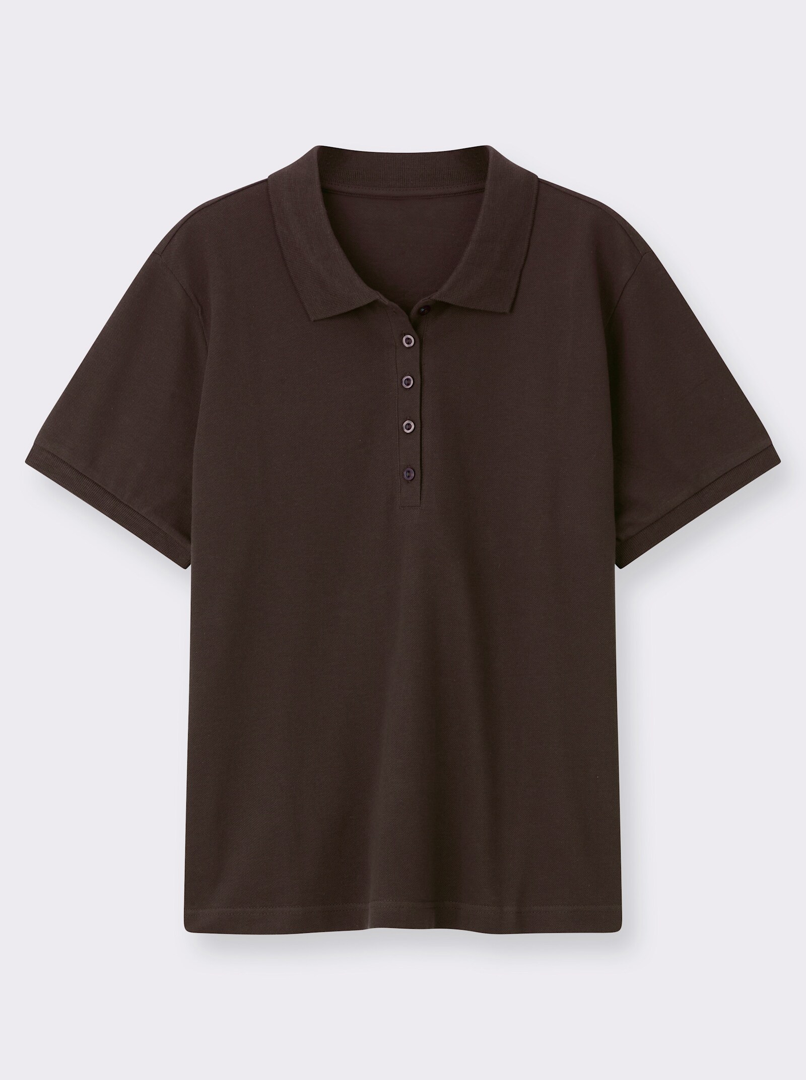 Poloshirt mit Seitenschlitzen - braun
