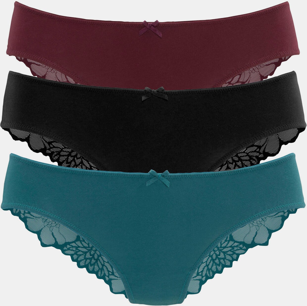 LASCANA Bikinislip - petrol, schwarz, bordeaux
