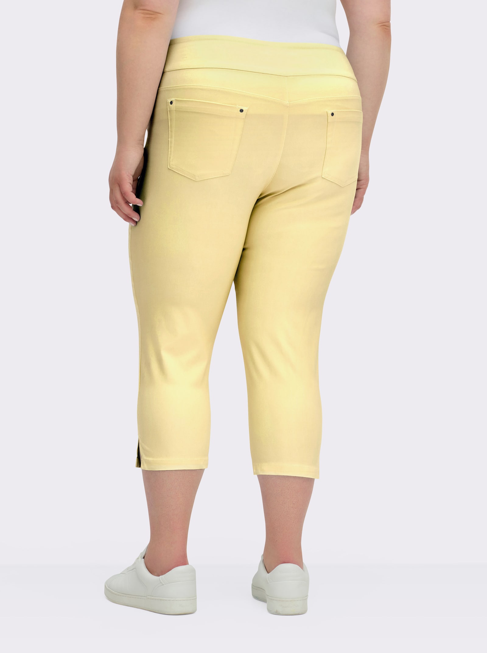 Stretch-Hose in Wadenlänge - vanillegelb