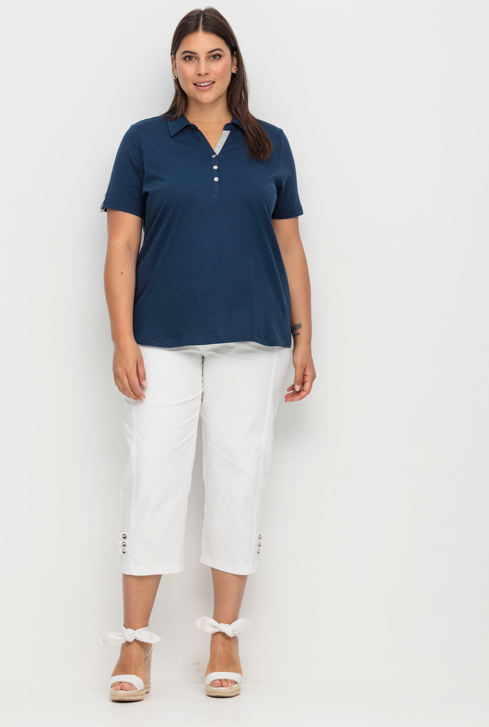 Poloshirt mit Kontrasten - dunkelblau