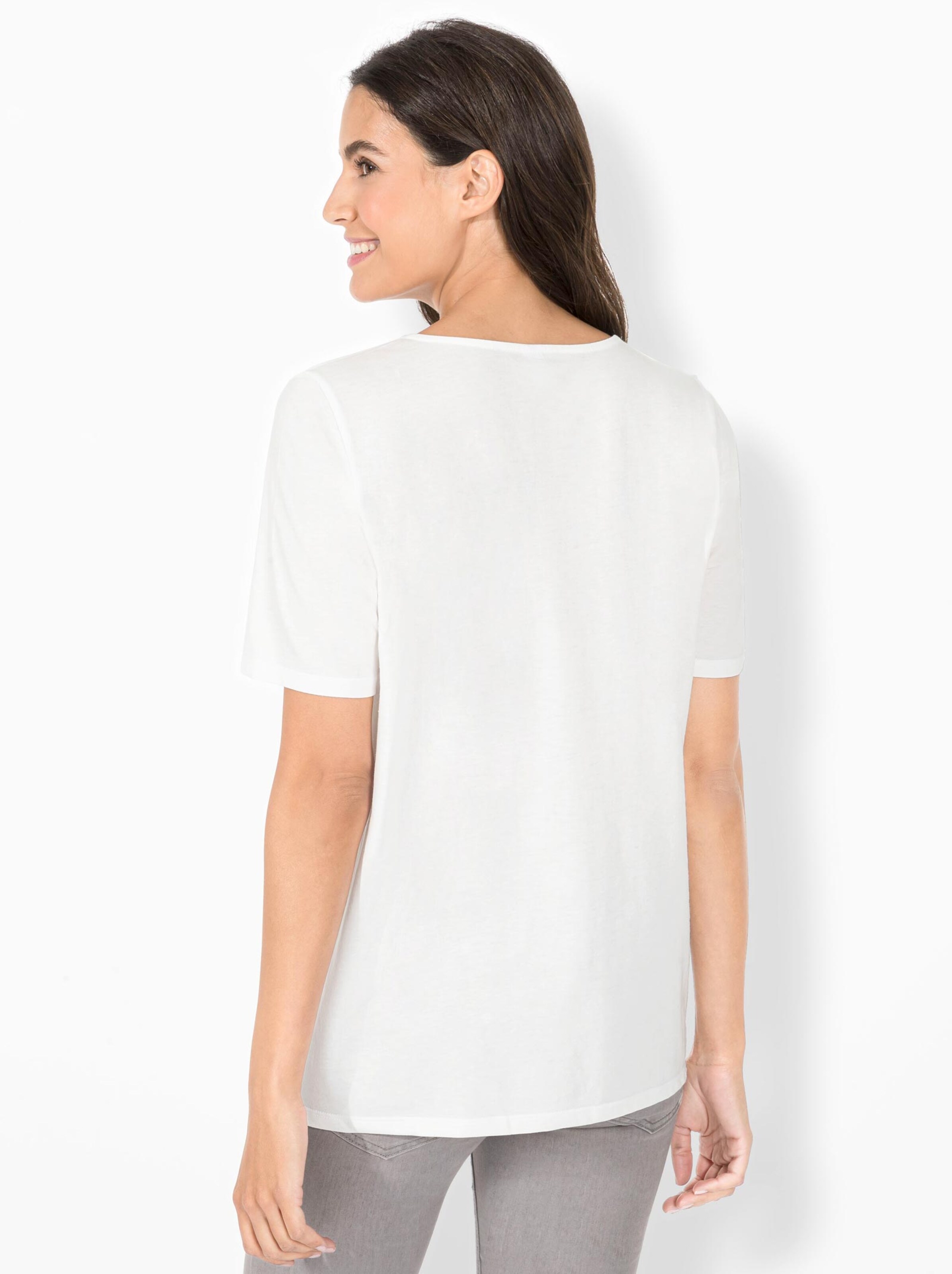 Damenmode Shirts Rundhalsshirt in ecru Damenmode Shirts Rundhalsshirt in ecru