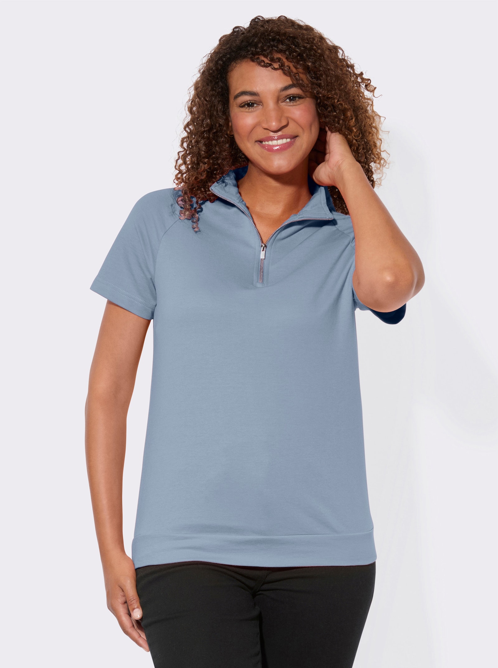 Sweatshirt mit überschnittenen Schultern - bleu
