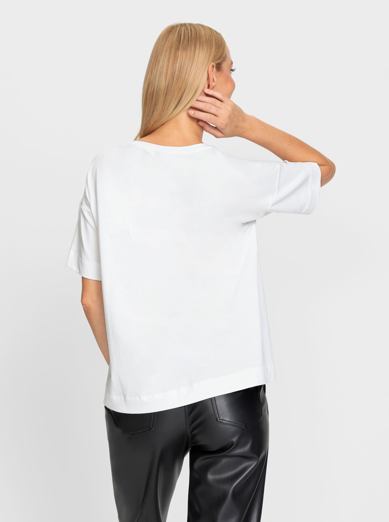 heine T-shirt - blanc-noir imprimé