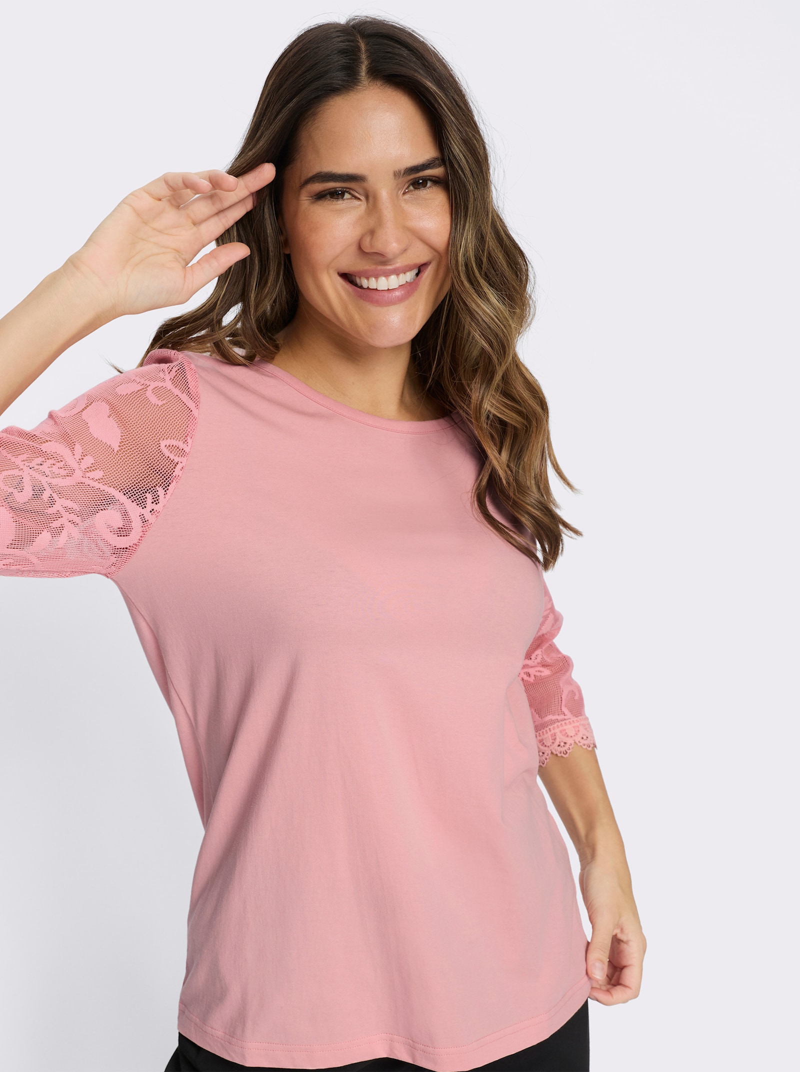 Spitzenshirt - hortensie