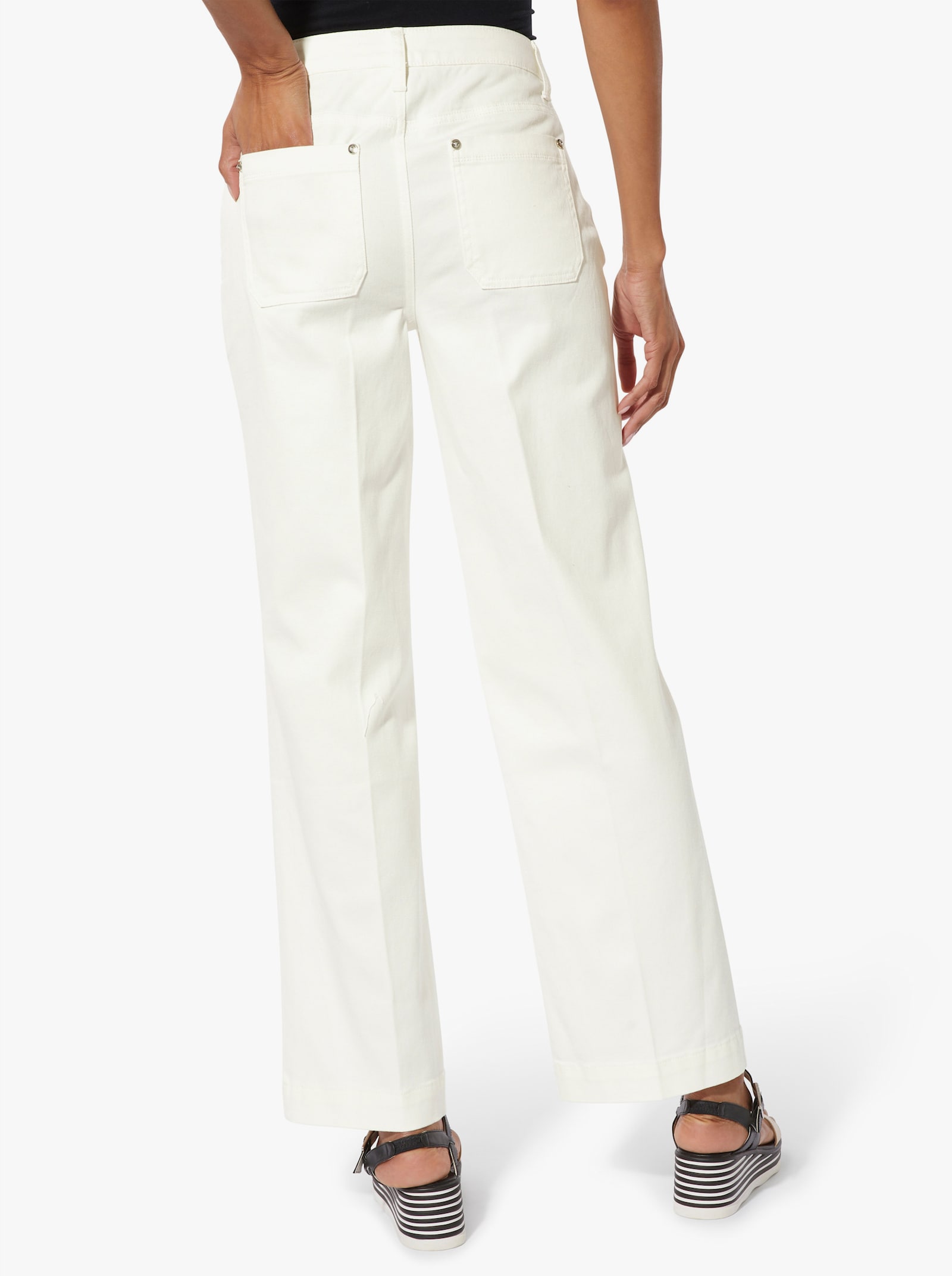 Baumwollhose mit Bügelfalten - ecru