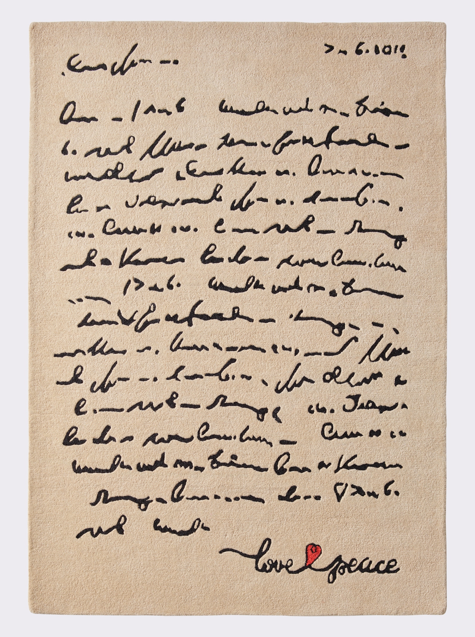 Impressionen Teppich - beige-schwarz