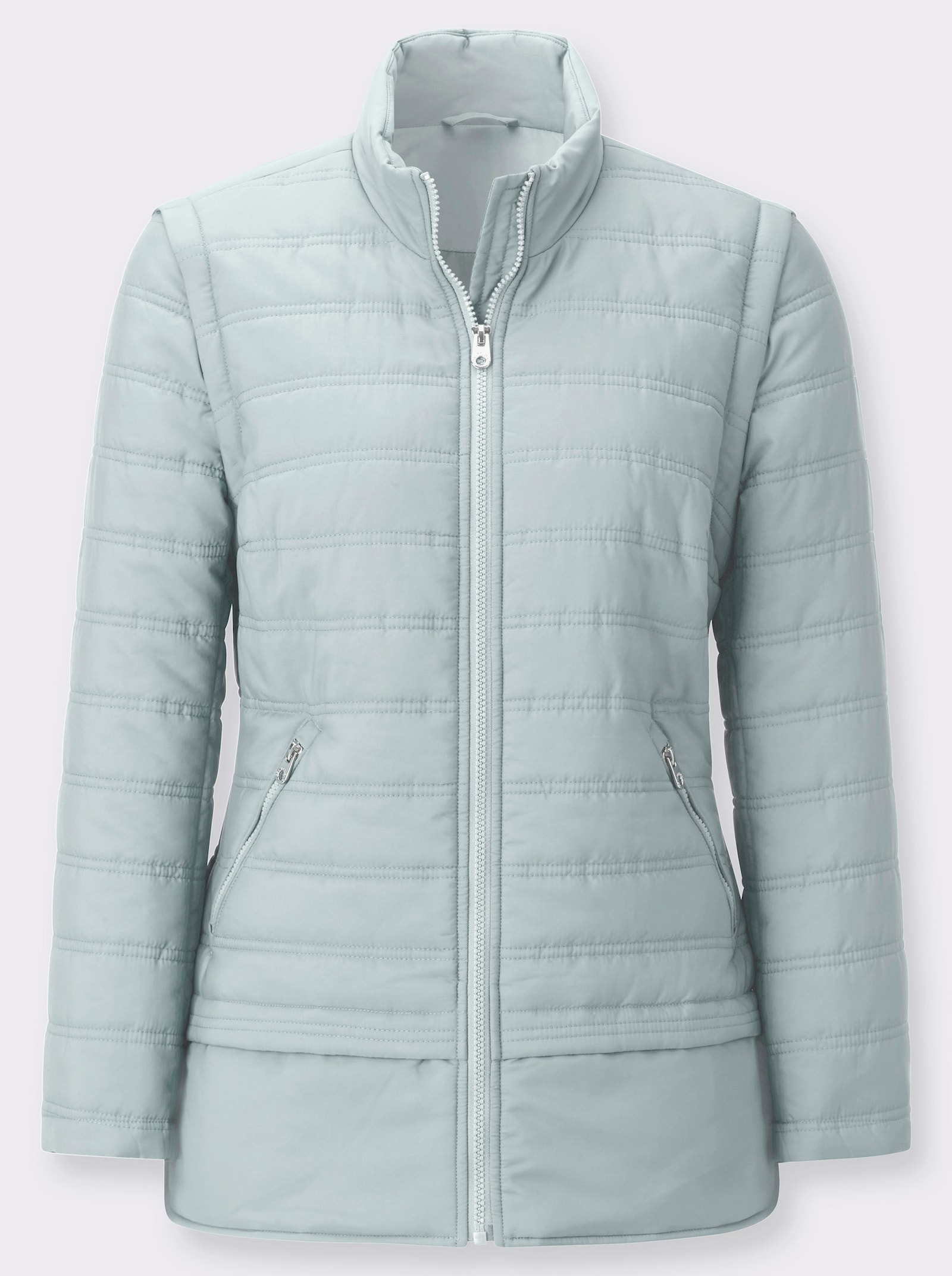 Steppjacke mit abzippbaren Ärmeln - kalkmint