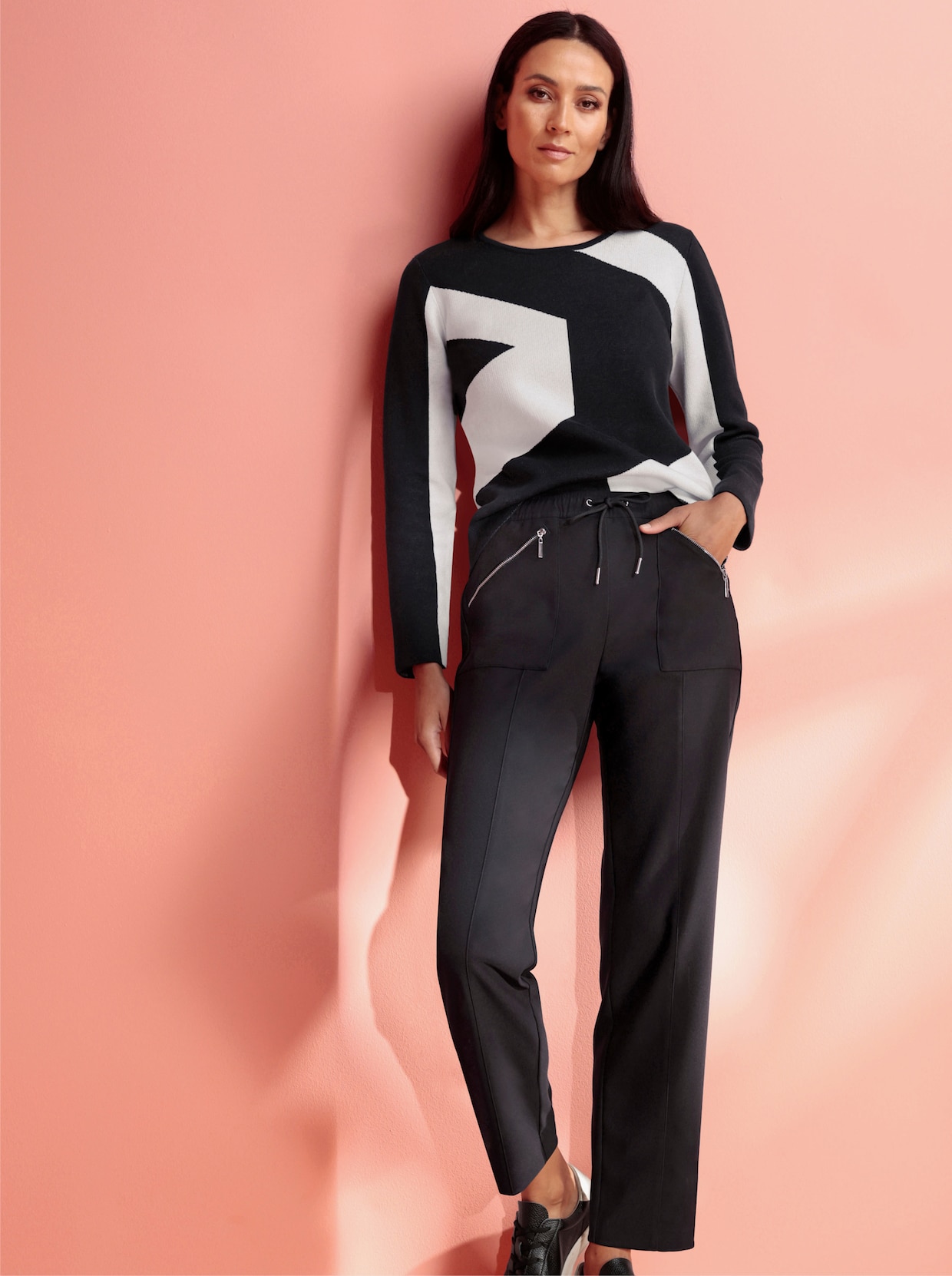 heine Comfortbroek - zwart
