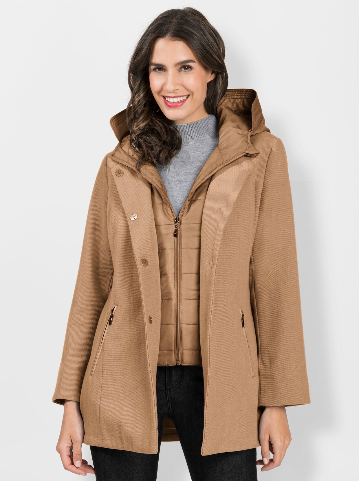 2-in-1-Jacke - camel