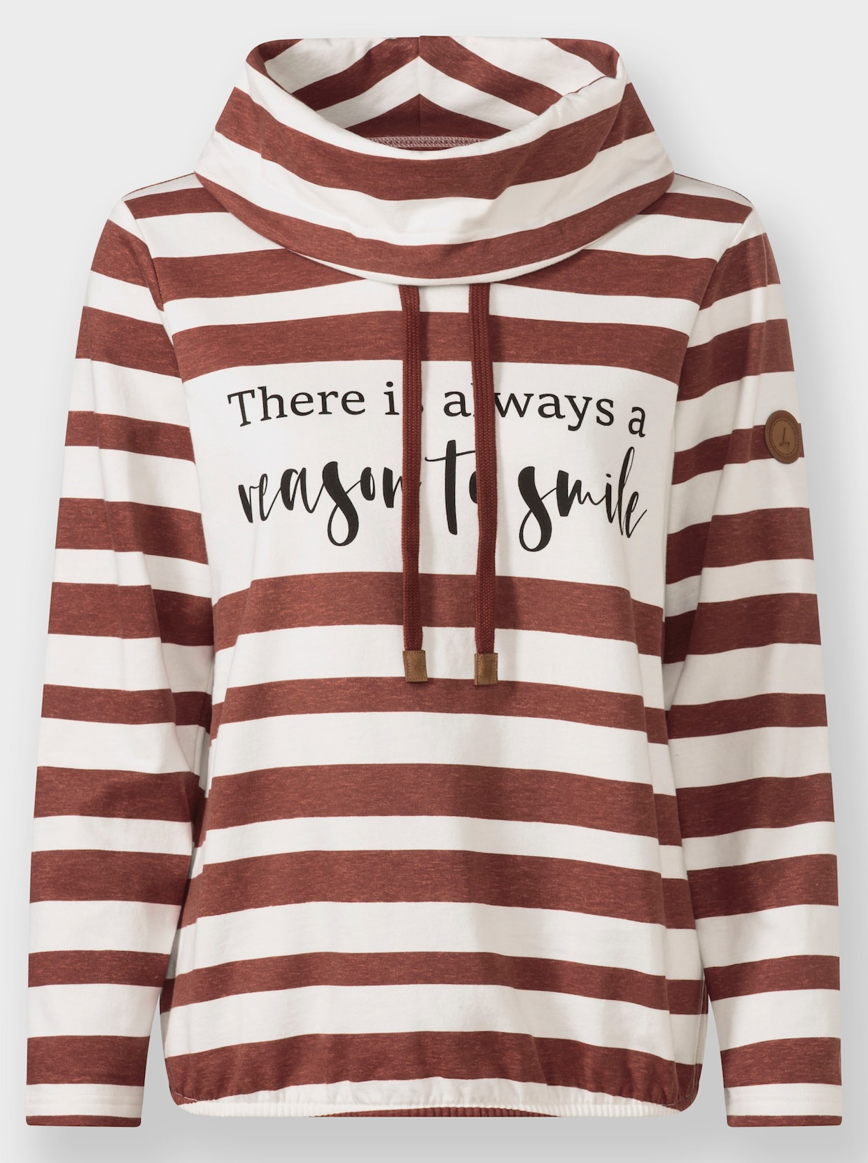Sweatshirt - rotbraun-ecru-geringelt