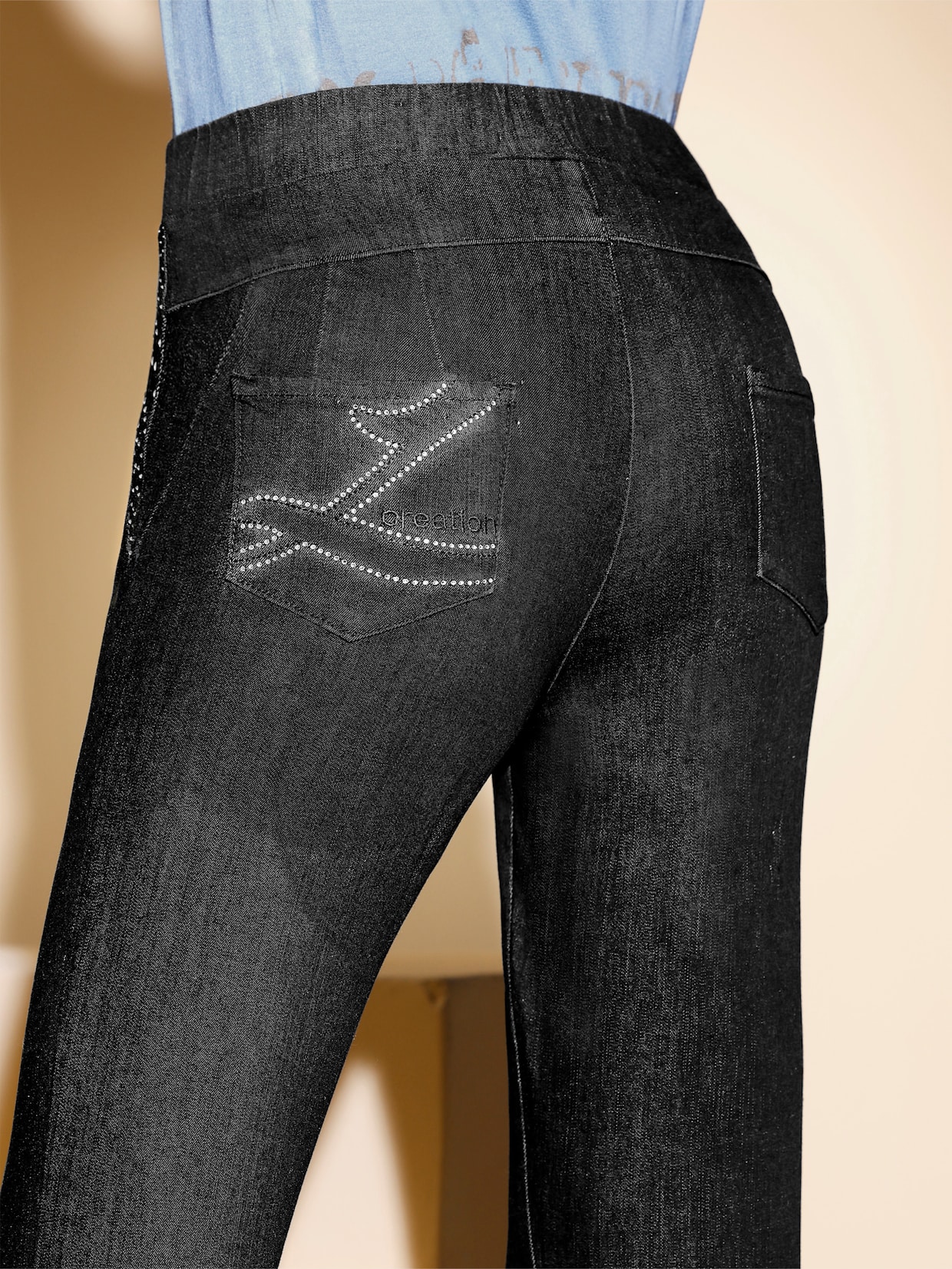 Schlupfjeans - black denim