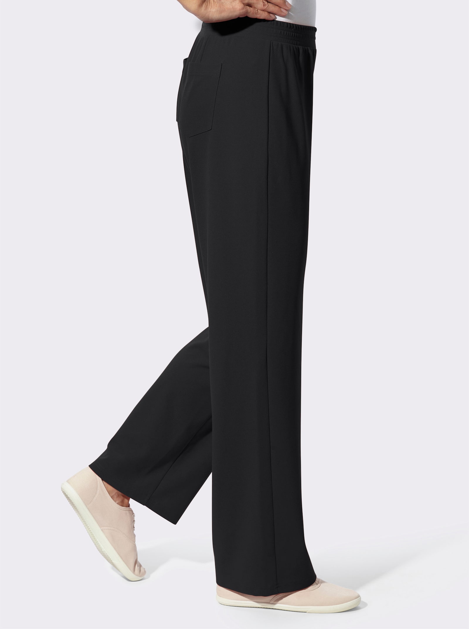 Schlupfhose in weiter Form - schwarz
