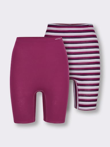 wäschepur Longpanty mit Logo-Schriftzug - malve-gestreift + malve