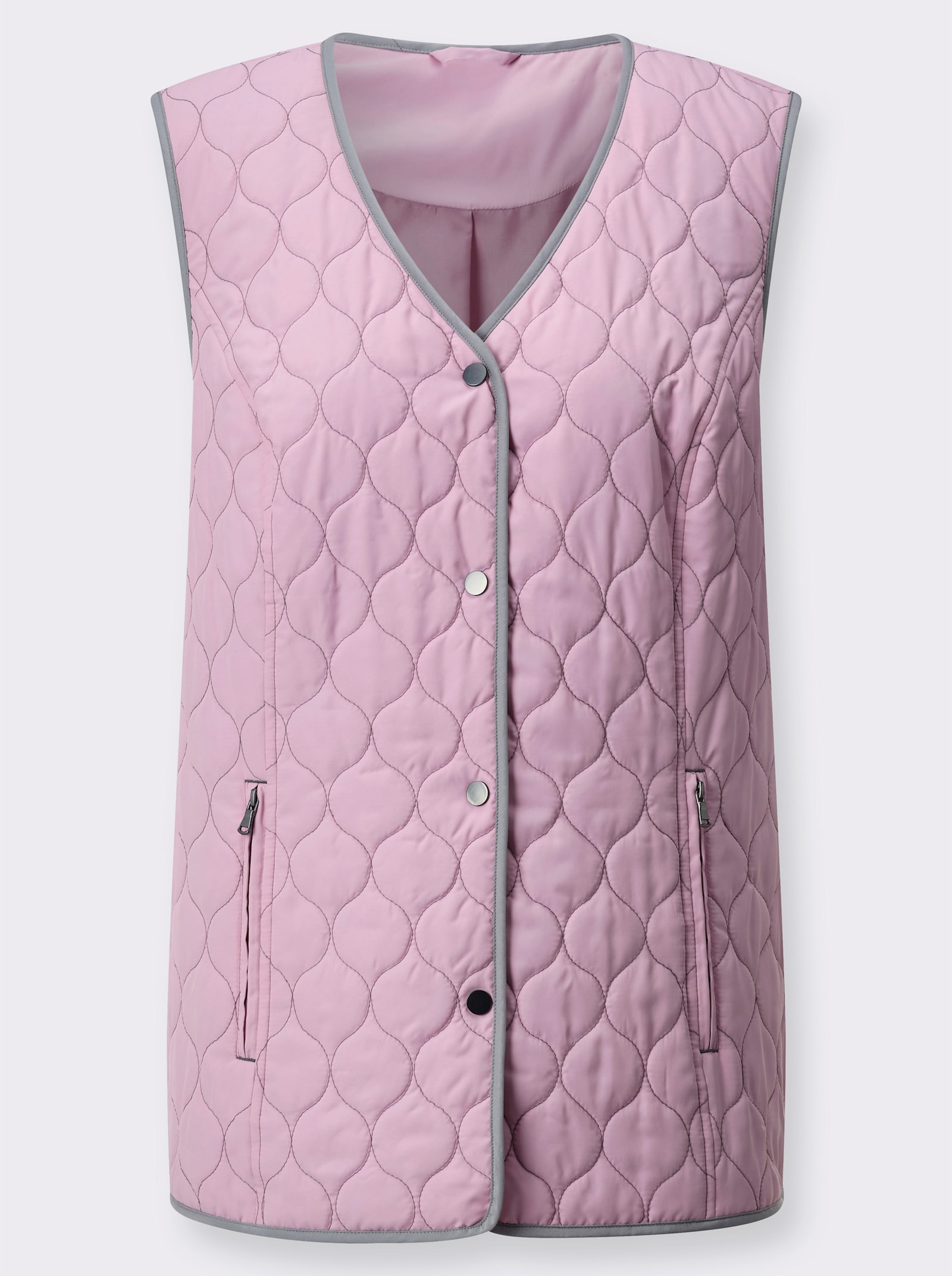 Steppweste mit Kontrasten - rosé