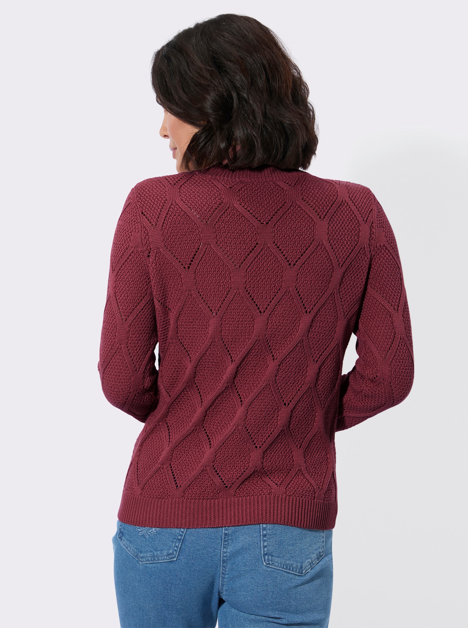 Stehkragenpullover - dunkelrot