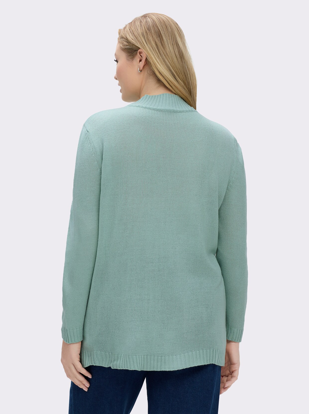 Longpullover mit Stehkragen - kalkmint