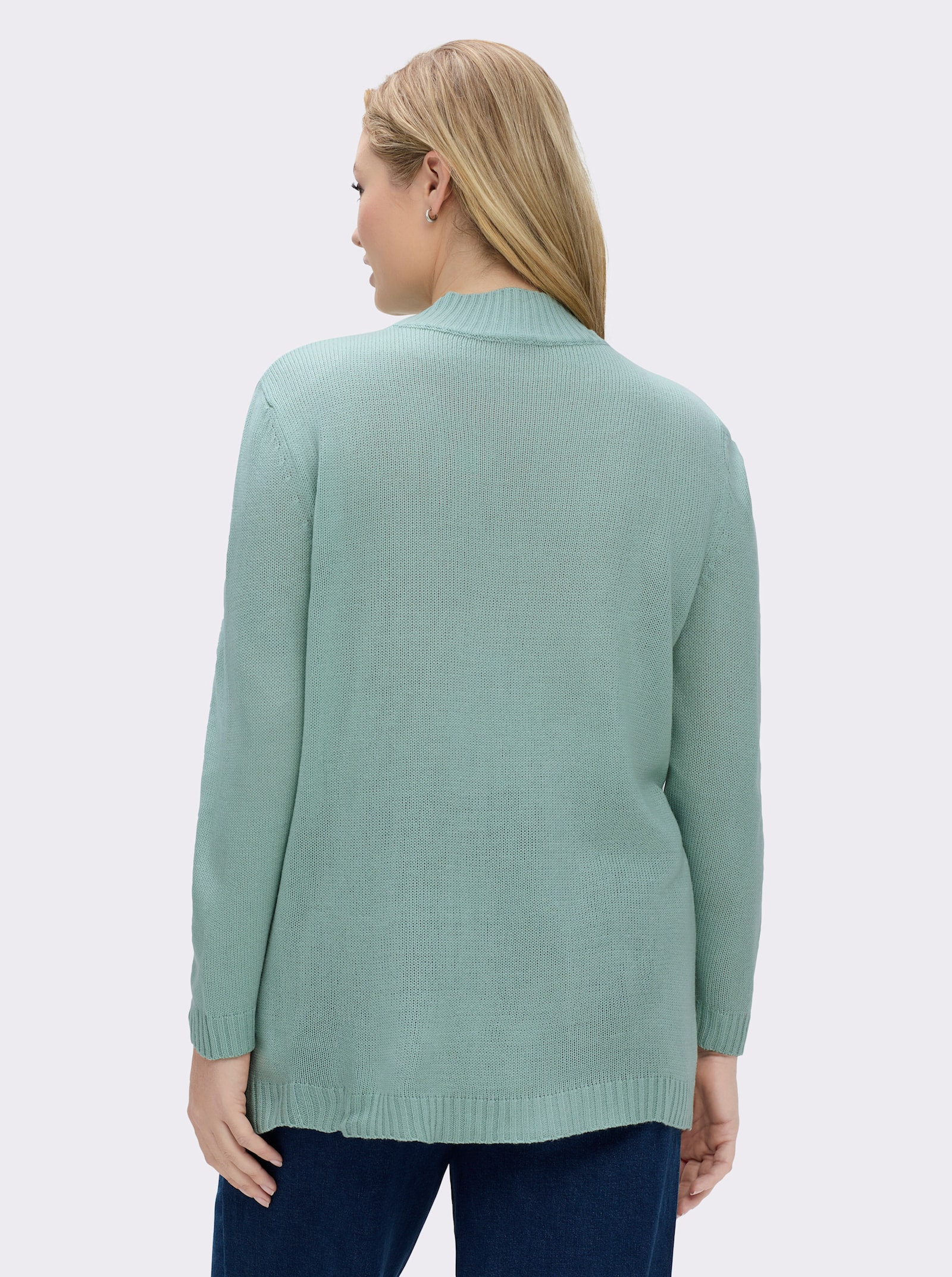 Longpullover mit Stehkragen - kalkmint