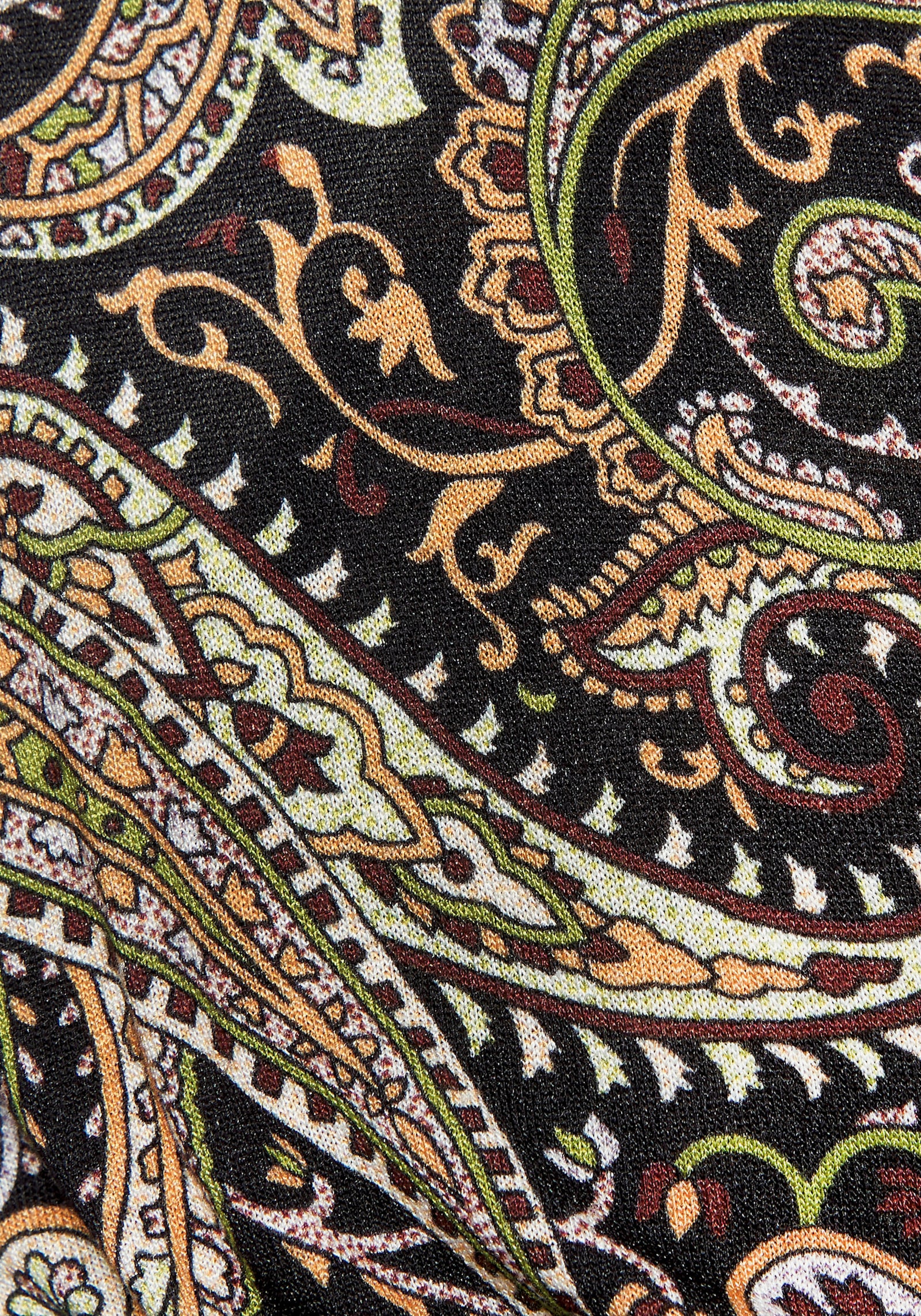 LASCANA Maxikleid - schwarz-orange bedruckt