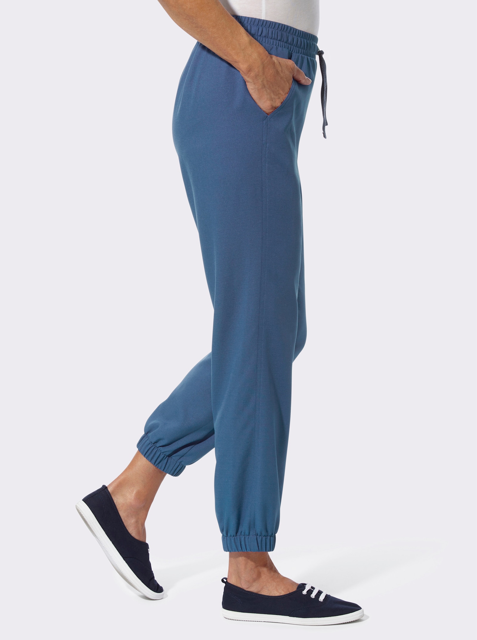 Hose mit Rundum-Dehnbund - jeansblau