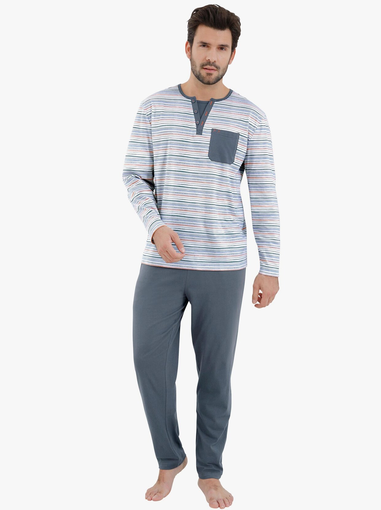 wäschepur Pyjama's - antraciet + marine