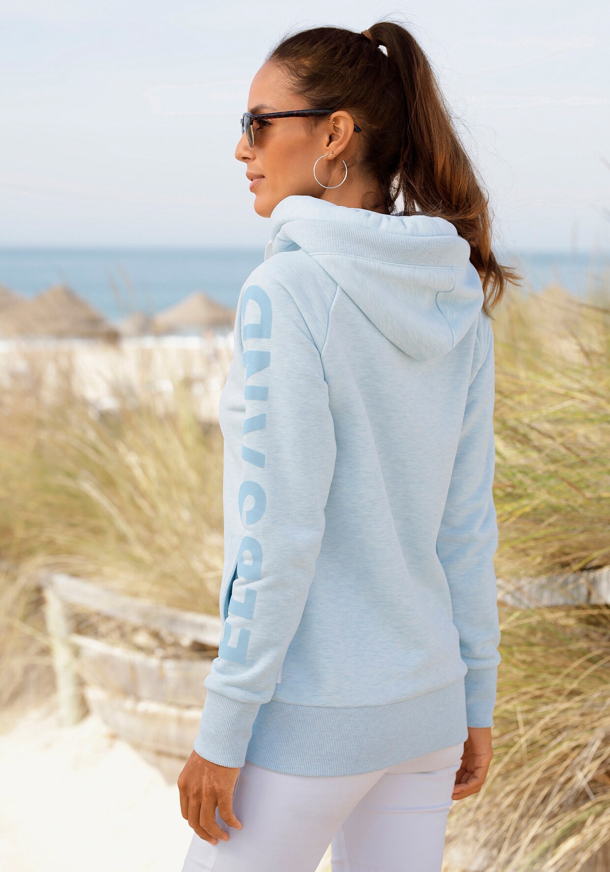 Elbsand Sweatjacke - hellblau-meliert