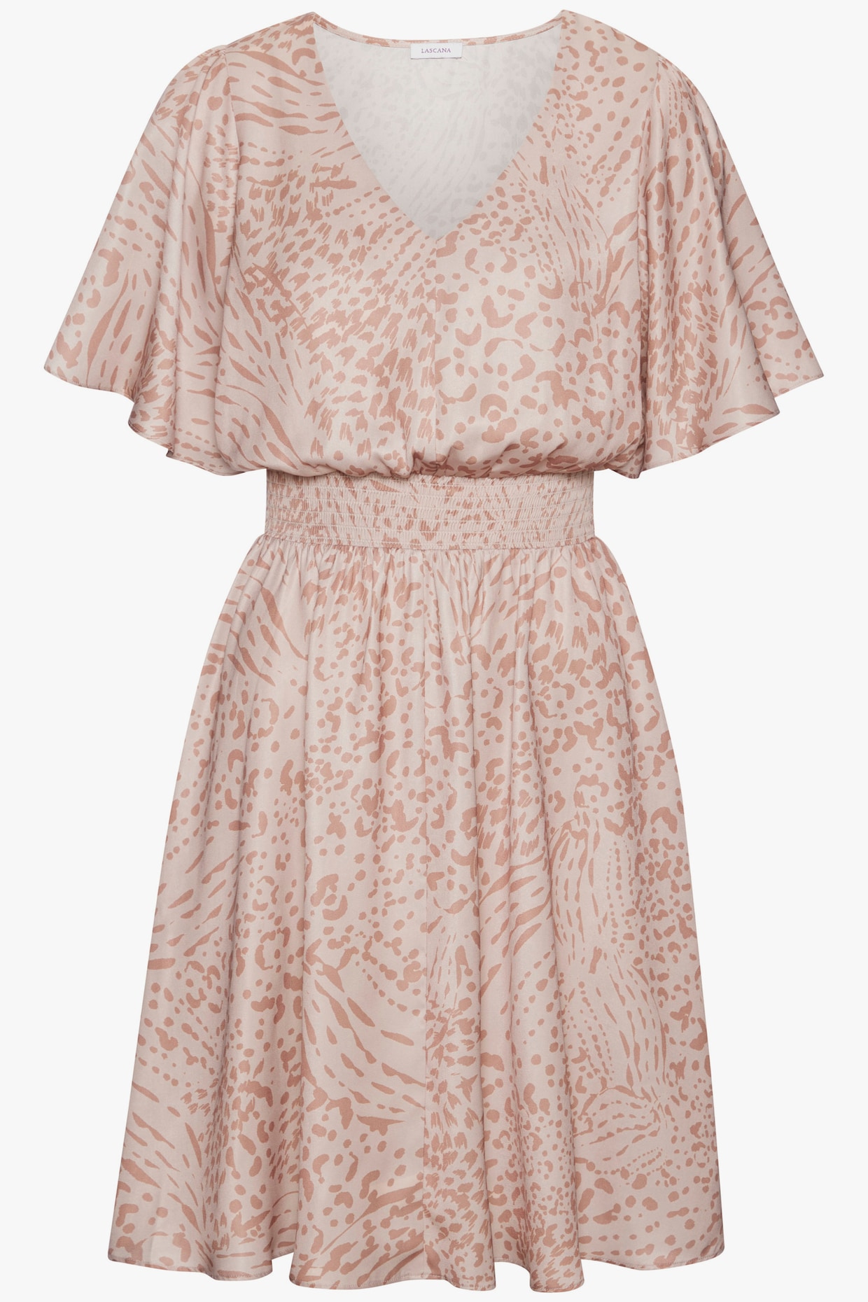 LASCANA Sommerkleid - sand-beige bedruckt