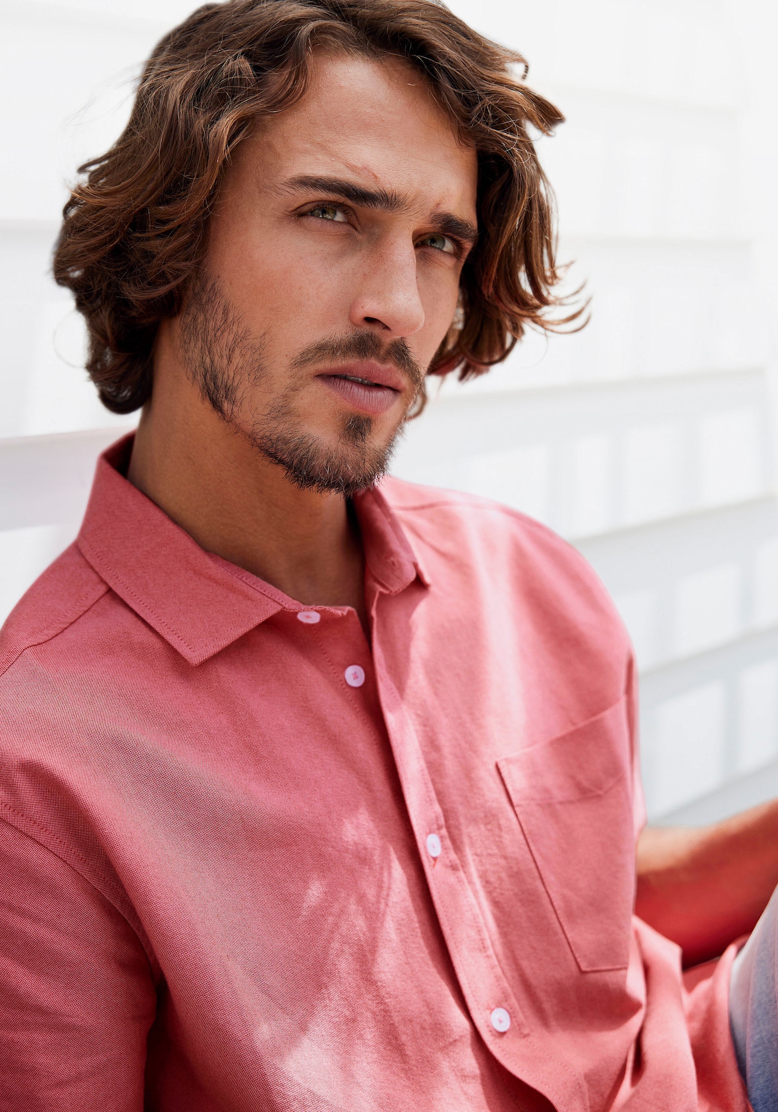 H.I.S Langarmhemd - rot