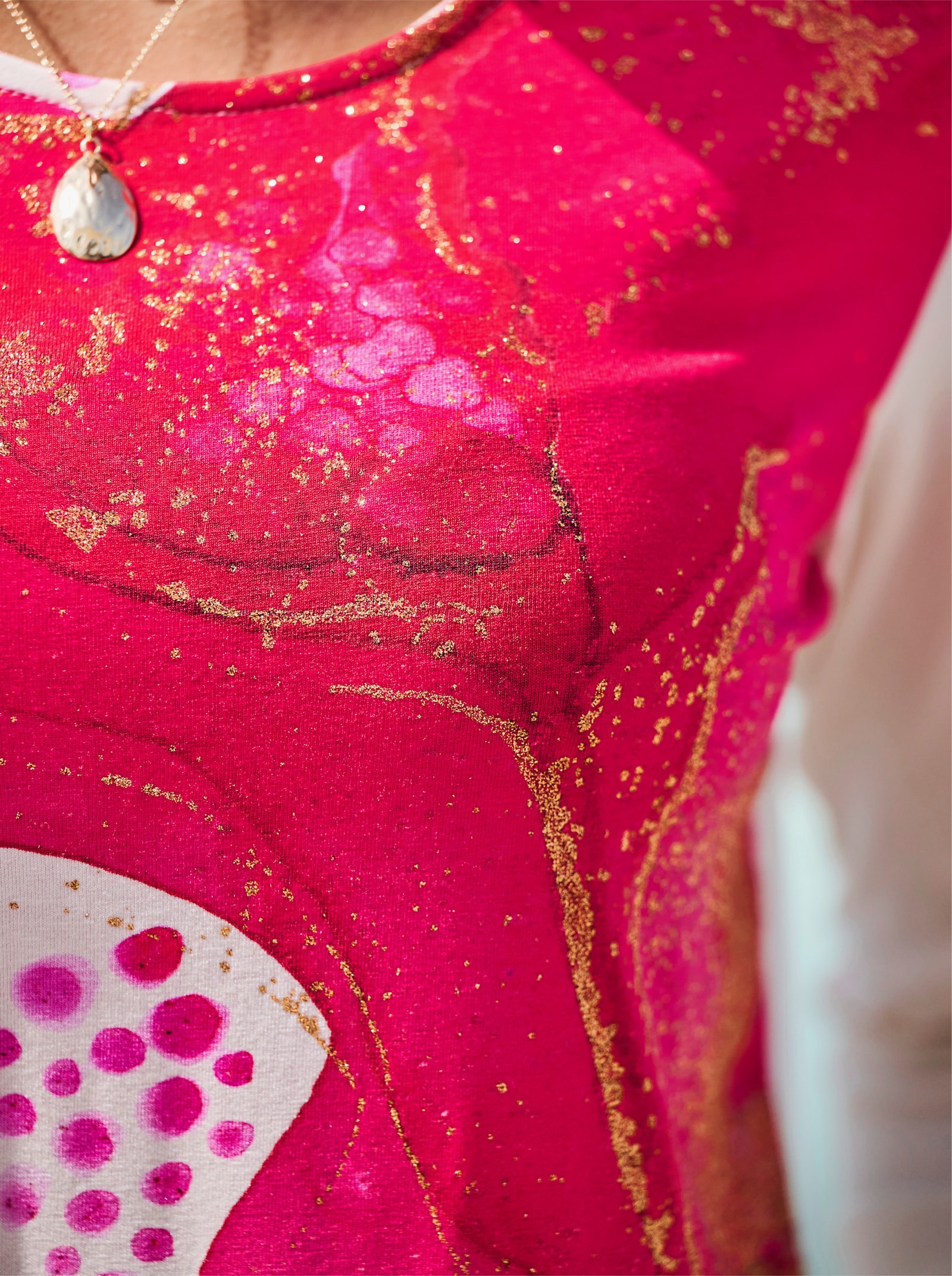 heine 3/4-Arm-Shirt mit goldfarbenen Akzenten - champagner