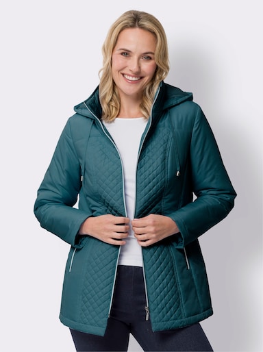 Steppjacke mit Rautenstepp - petrol