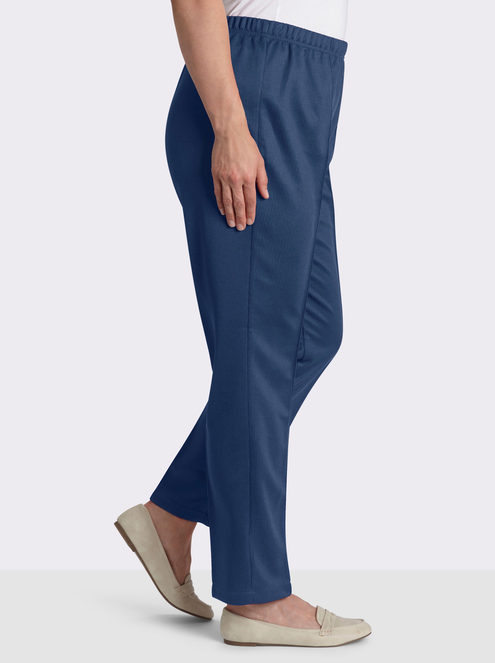 Hose mit Ripp-Struktur - jeansblau