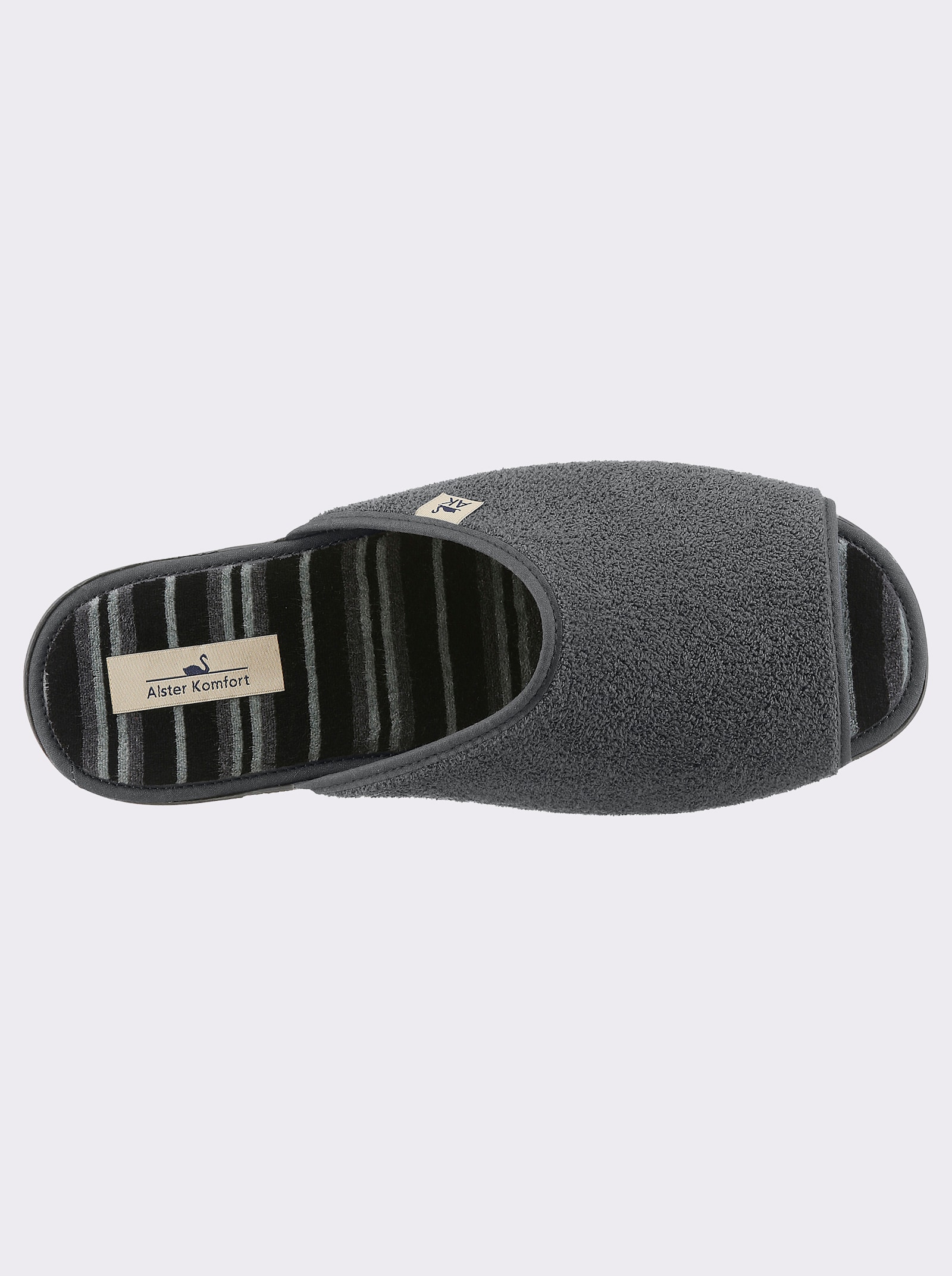 Pantoffel in Textil-Qualität - grau