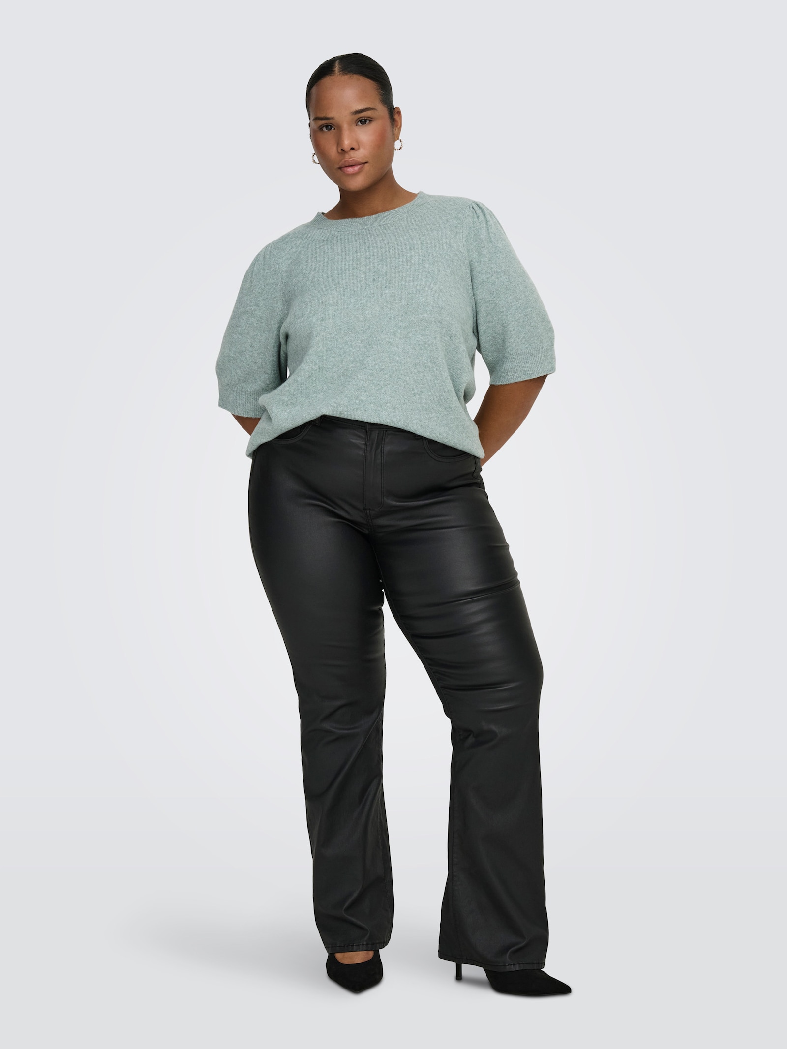 ONLY CARMAKOMA Strickpullover - chinois green detail:melange