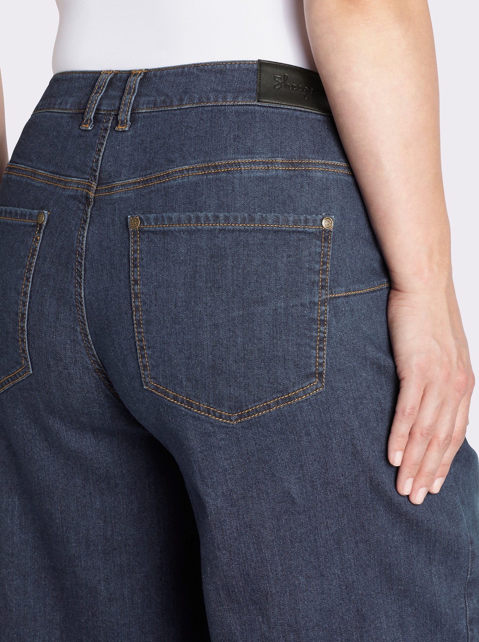 sheego Jeans mit durchgehend weitem Bein - dark blue