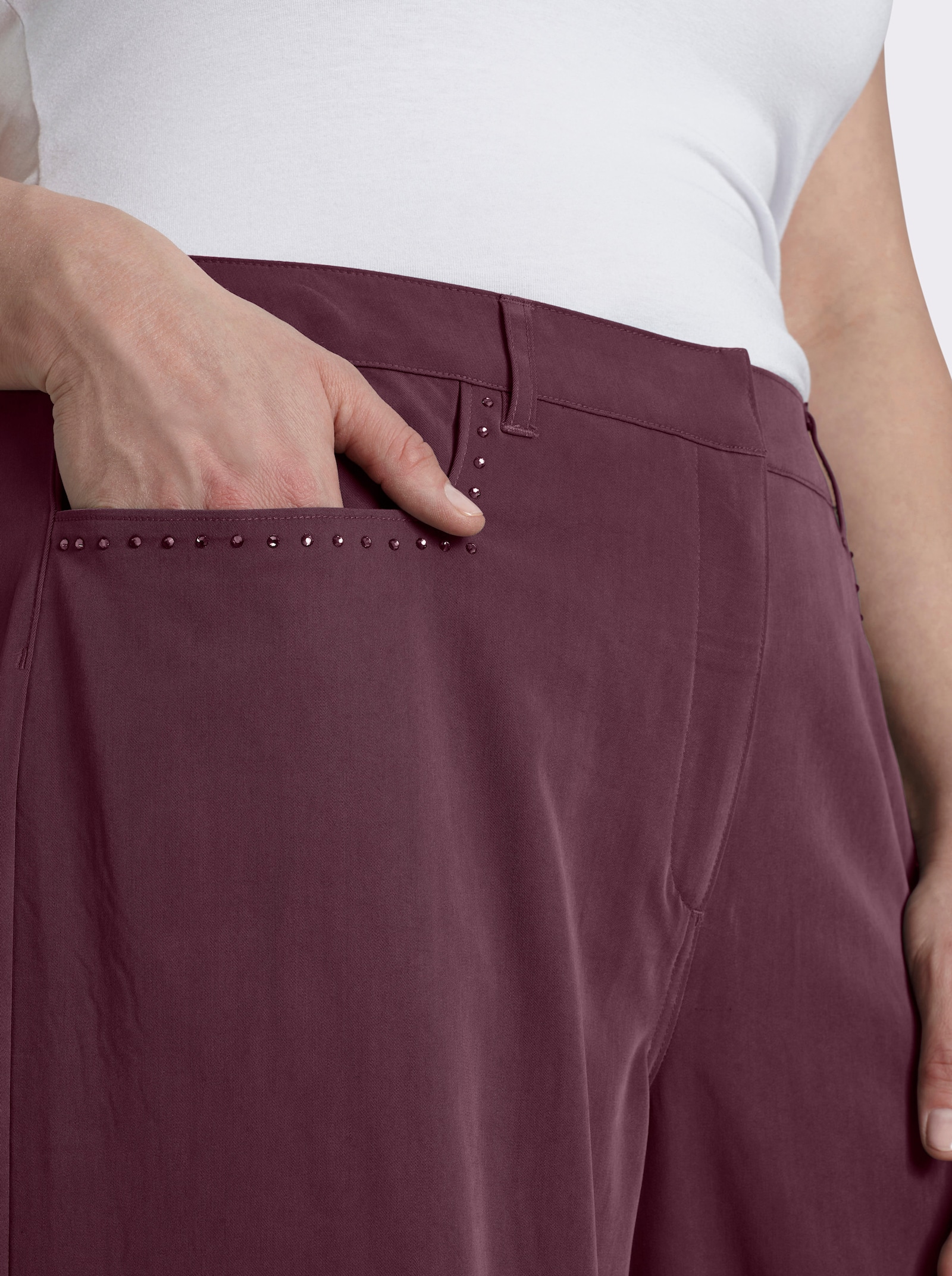 sheego Hose in weiter Form - burgund