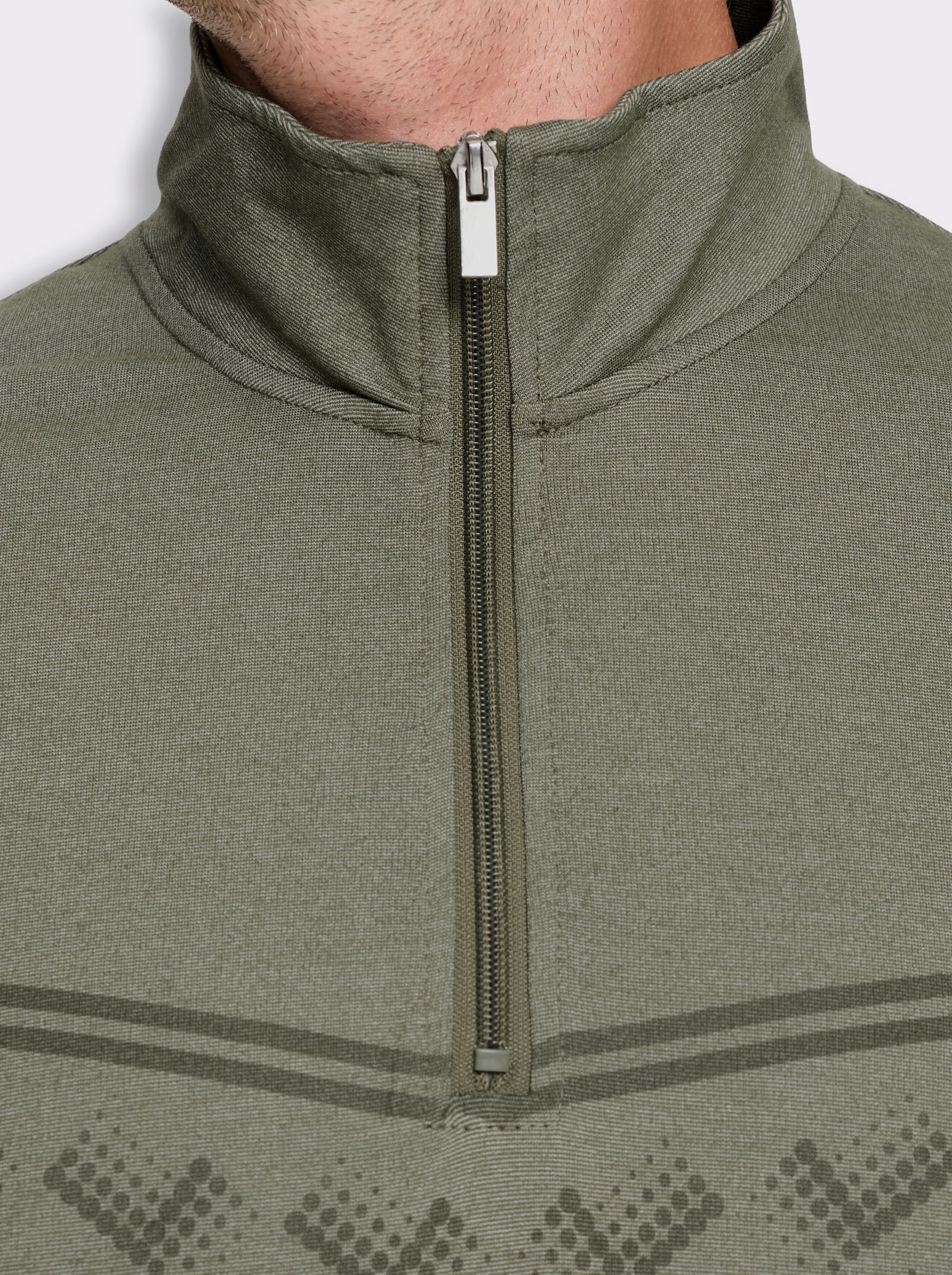 Catamaran Sports Funktionsshirt mit Reißverschluss - khaki-meliert