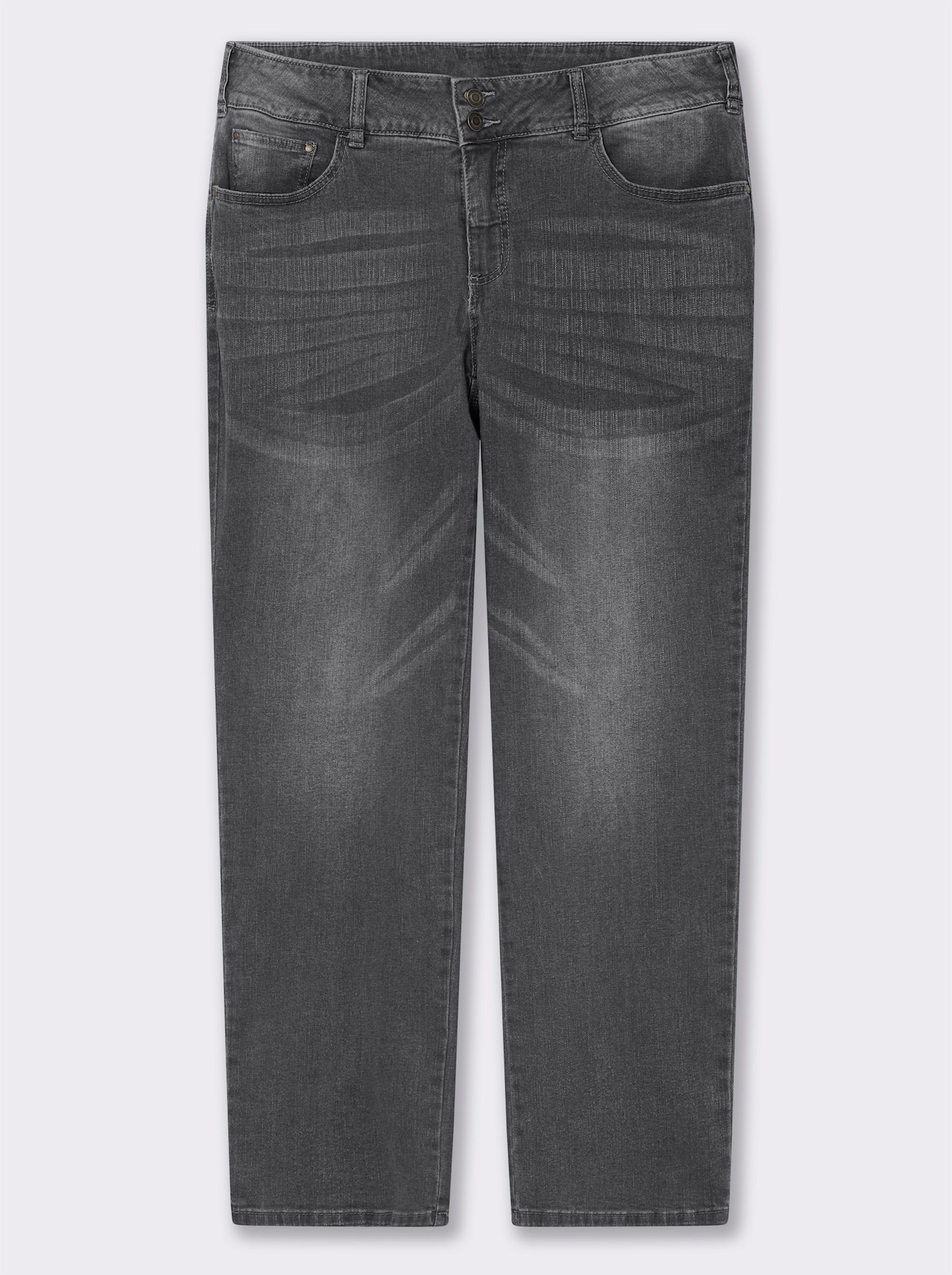 Jeans mit Nieten an den Taschen - grey-denim