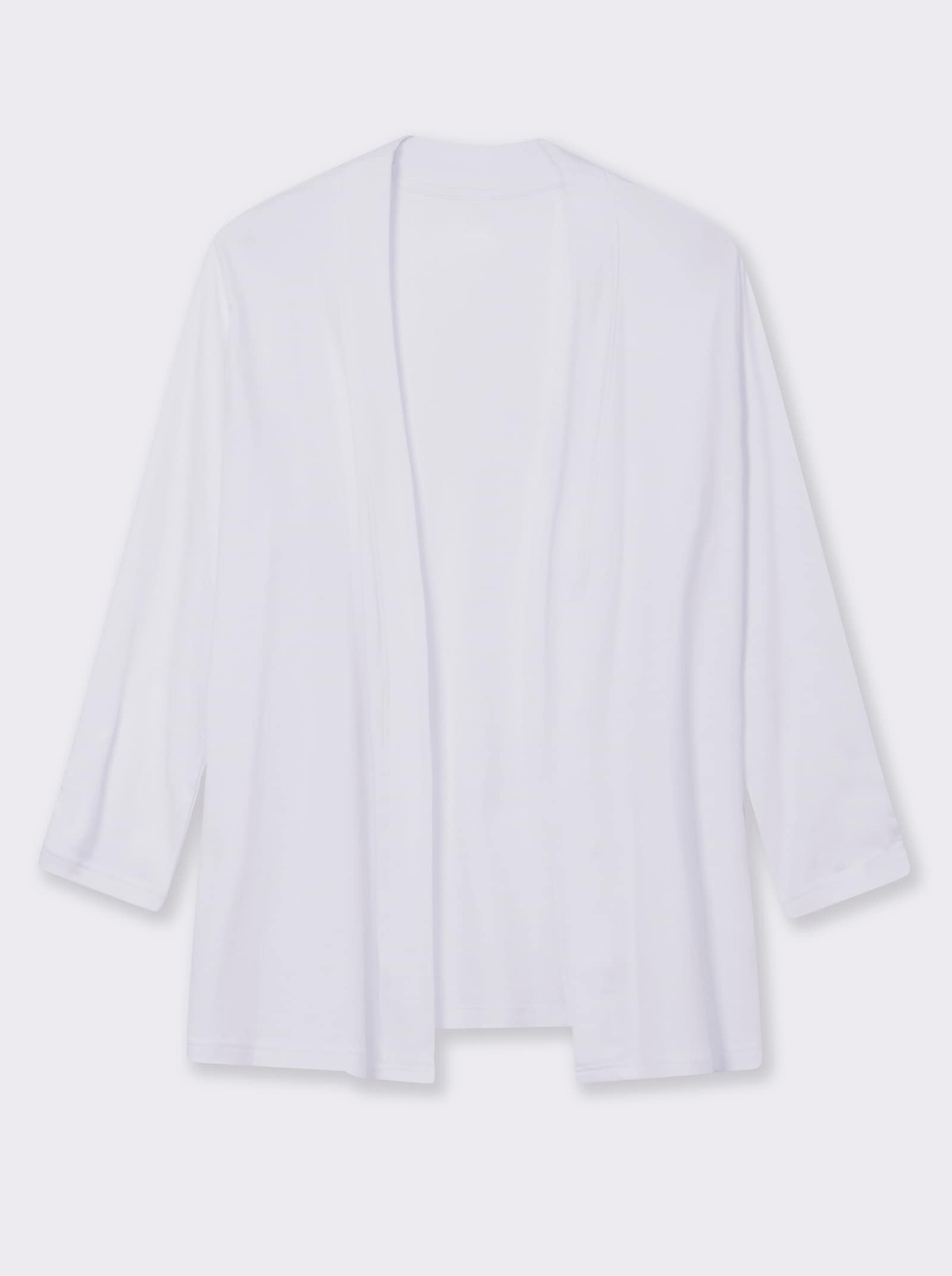 Shirtjacke mit Ärmel-Raffungen - weiß