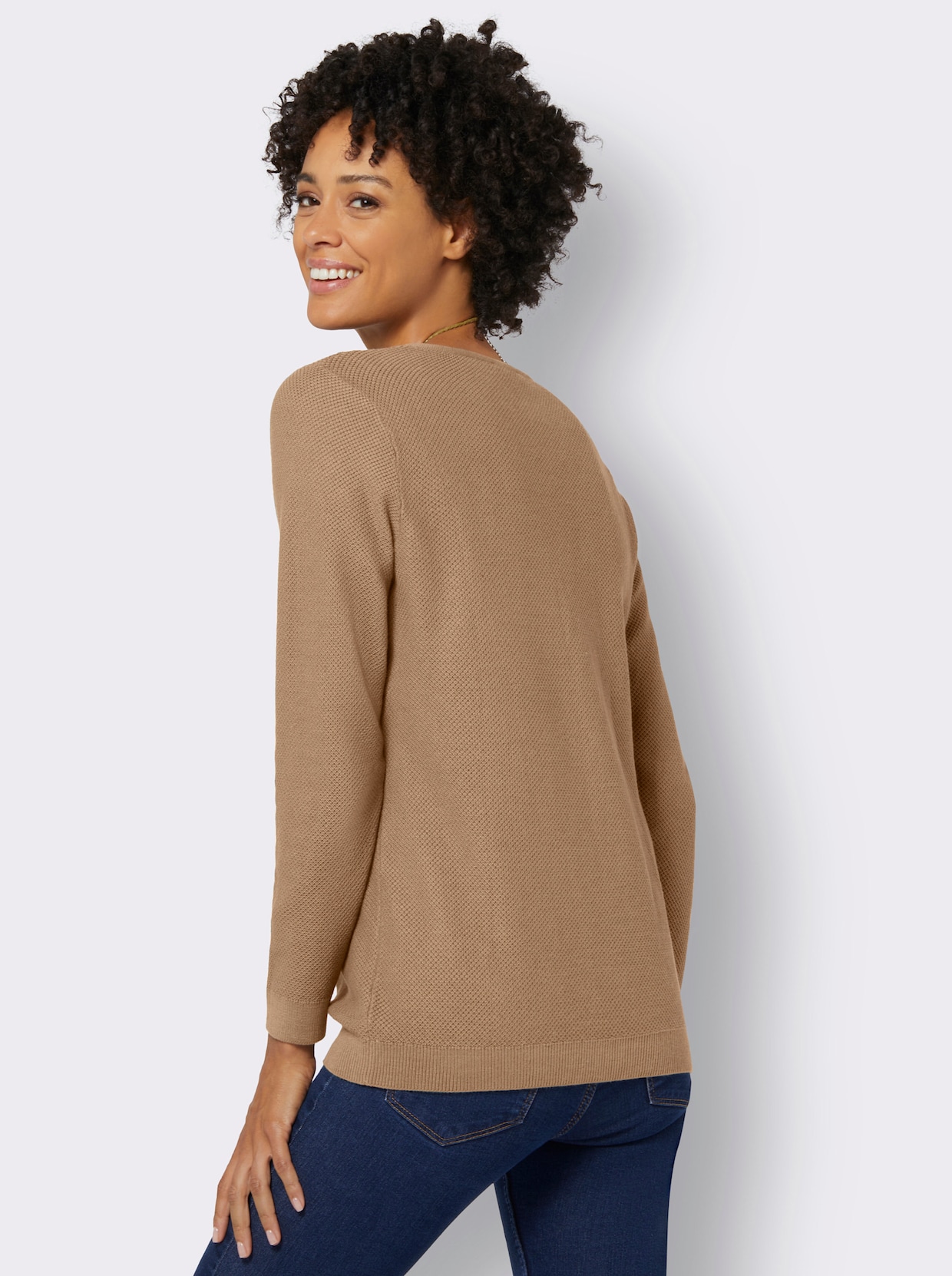 Langarm-Pullover - camel