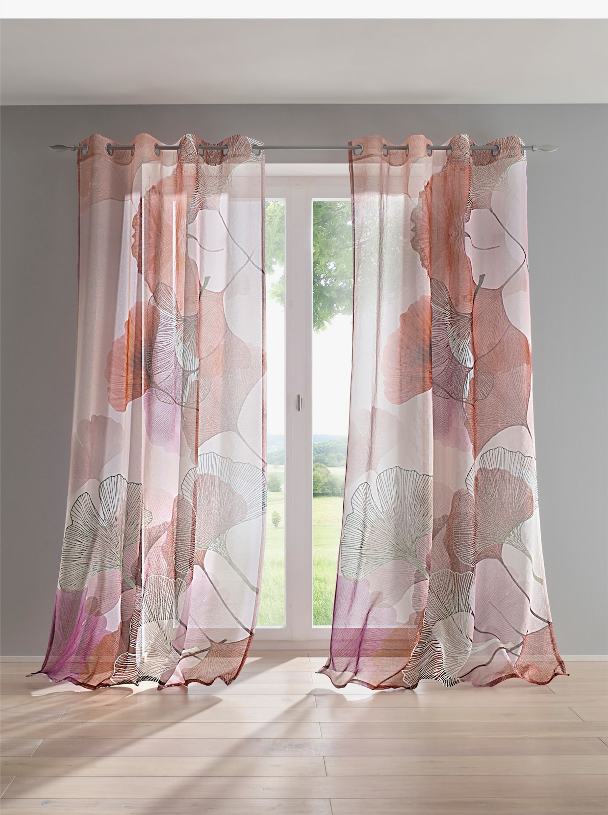 heine home Decoratieve vitrage - naturel/bont
