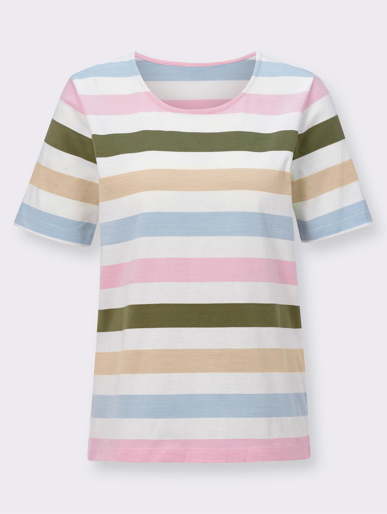 T-shirt à rayures - à rayures fines multicolores
