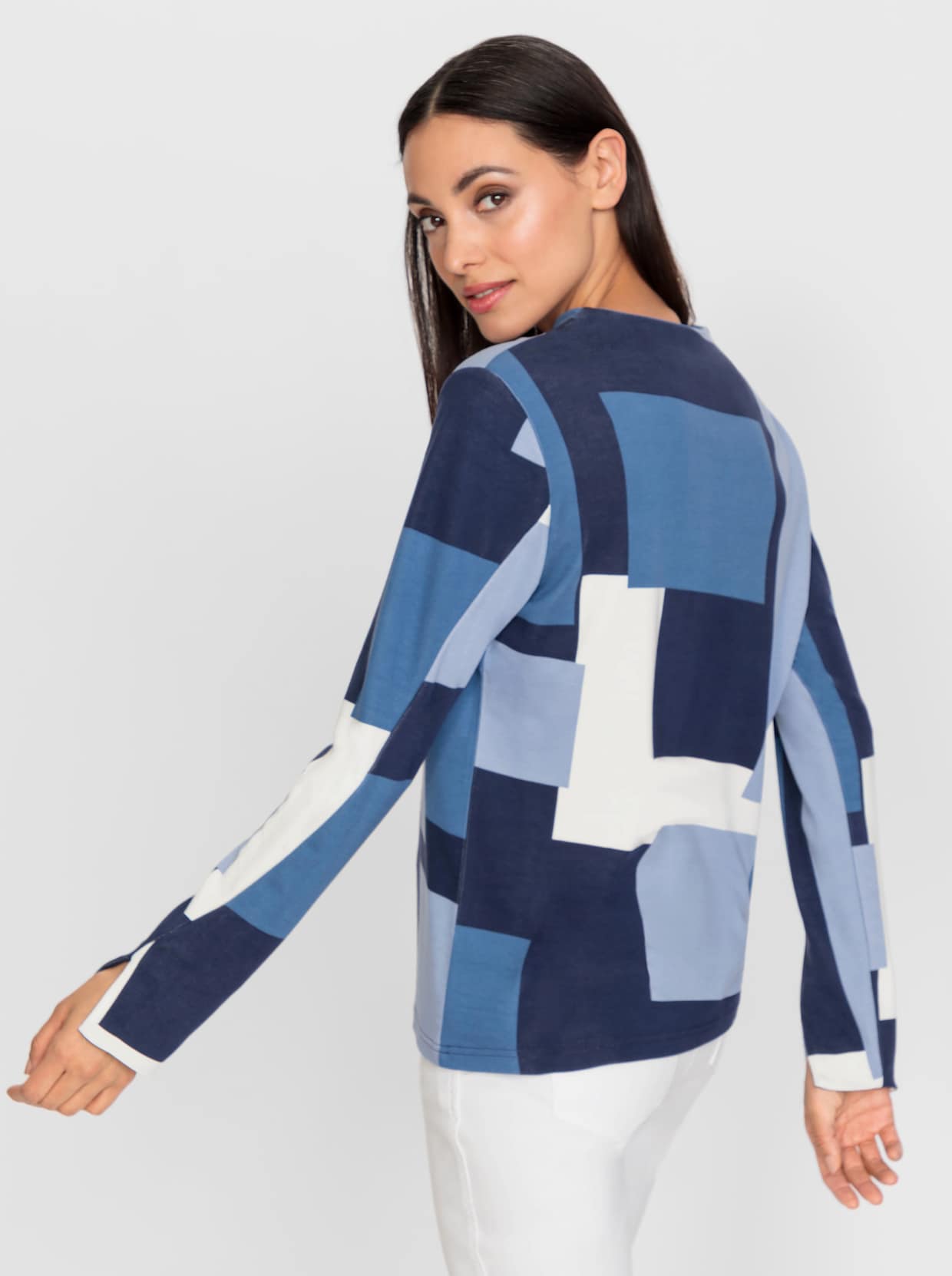 heine Shirt met lange mouwen - marine/rookblauw bedrukt