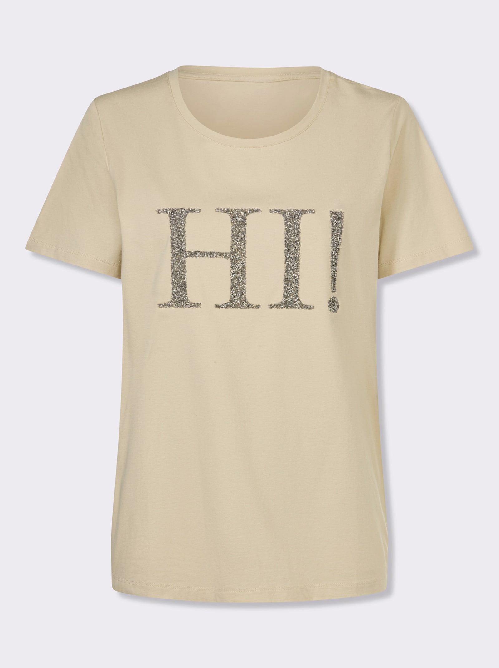 heine T-Shirt mit Schriftzug - sand