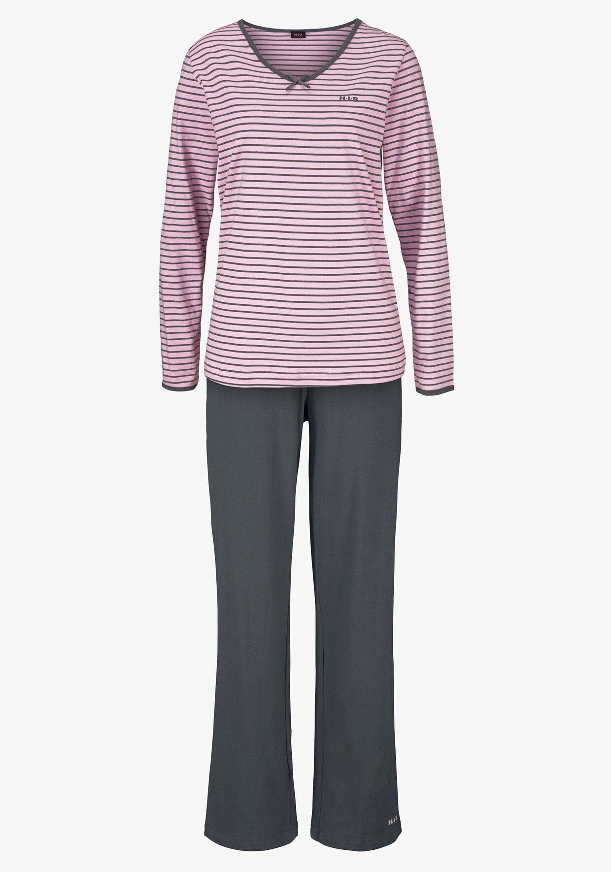 H.I.S Pyjama - roze/antraciet