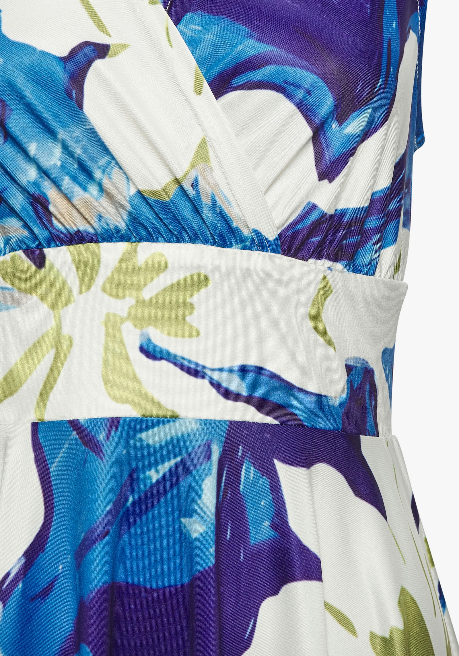 Vivance Robe en jersey - bleu-vert-crème imprimé