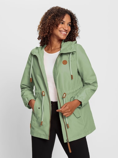 Microfaserjacke mit weitenverstellbarer Kapuze - eucalyptus