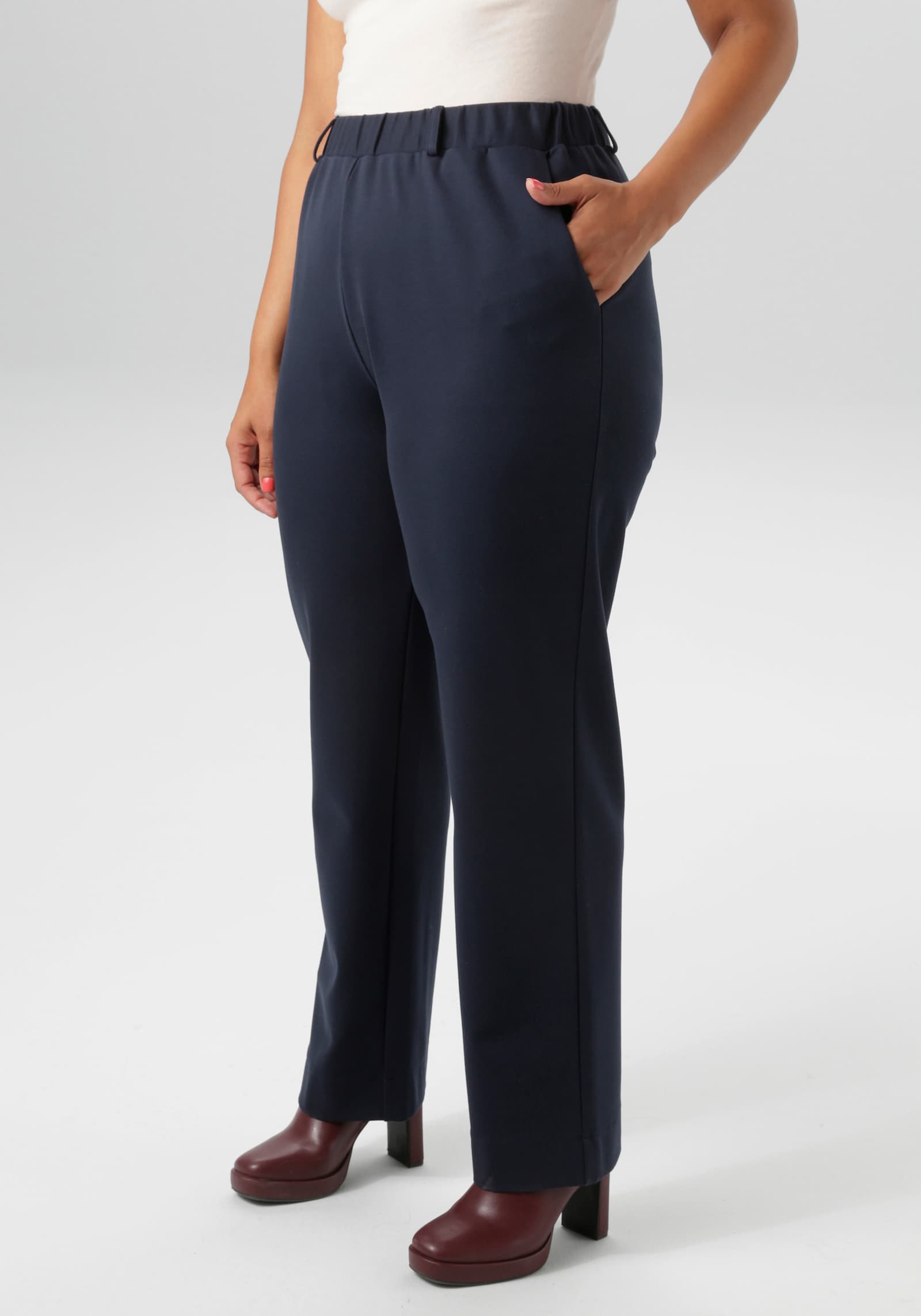 Aniston PLUS Jerseyhose - navy