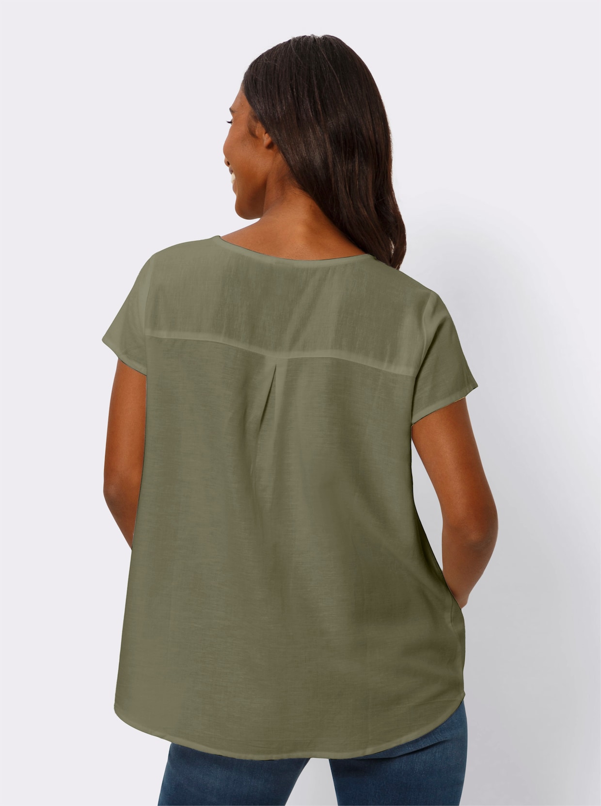 heine Blouse met korte mouwen - kaki