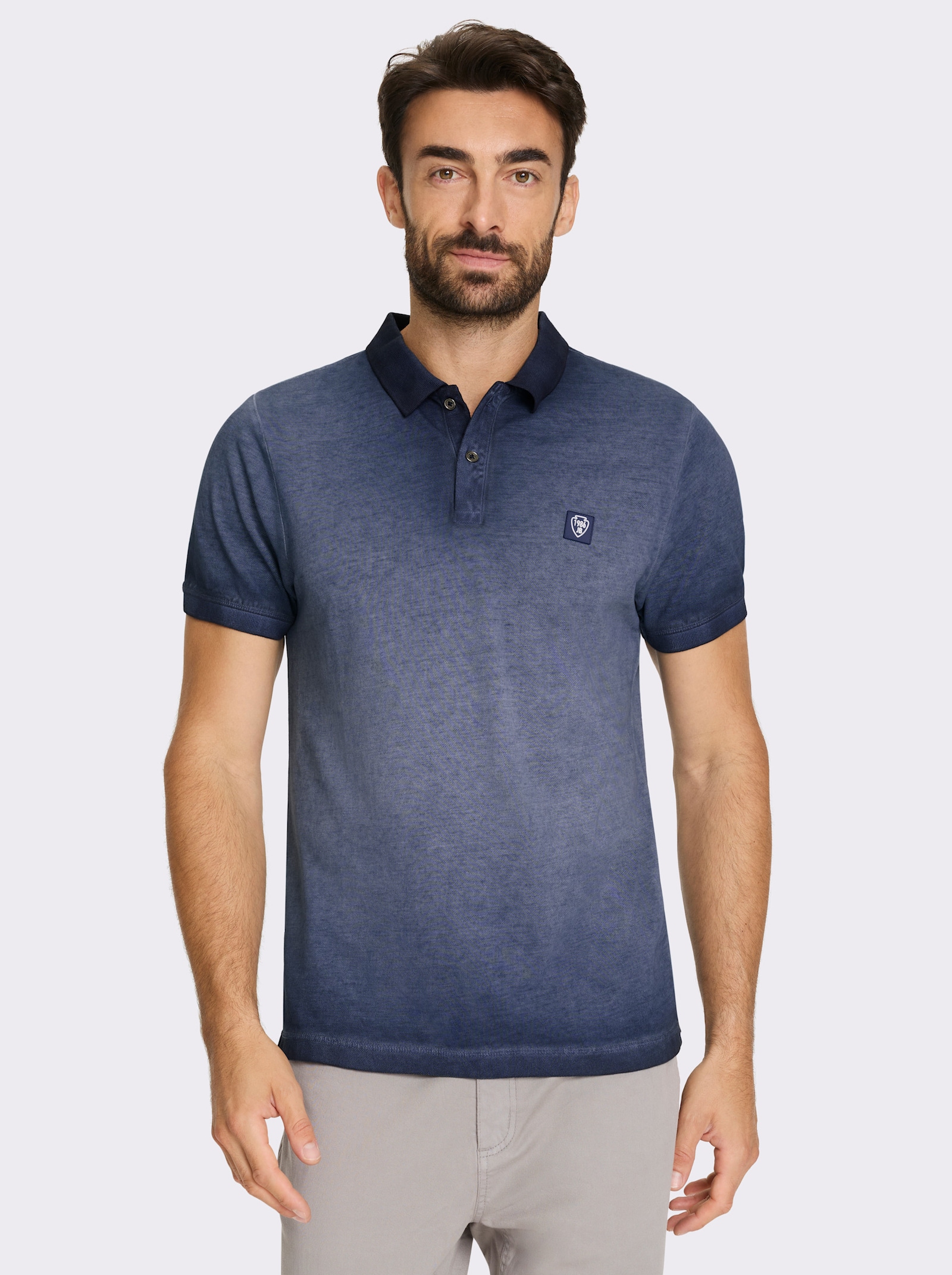 Catamaran Kurzarmshirt in verwaschener Optik - dunkelblau