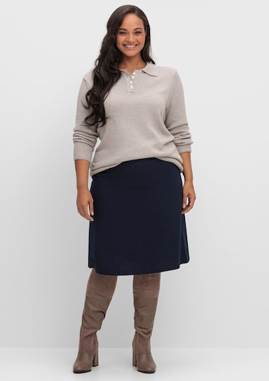 Polopullover aus meliertem Garn - taupe-meliert