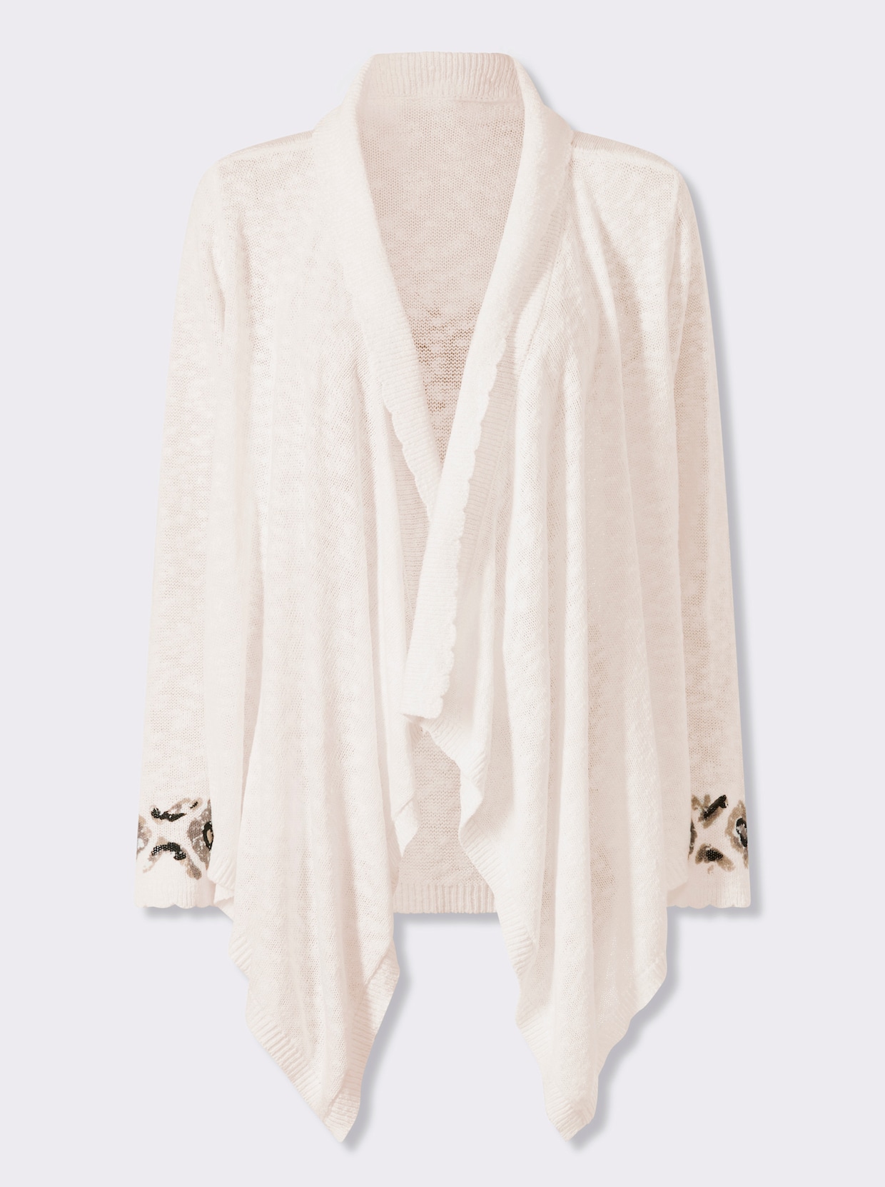heine Feinstrickjacke - ecru-beige-bedruckt